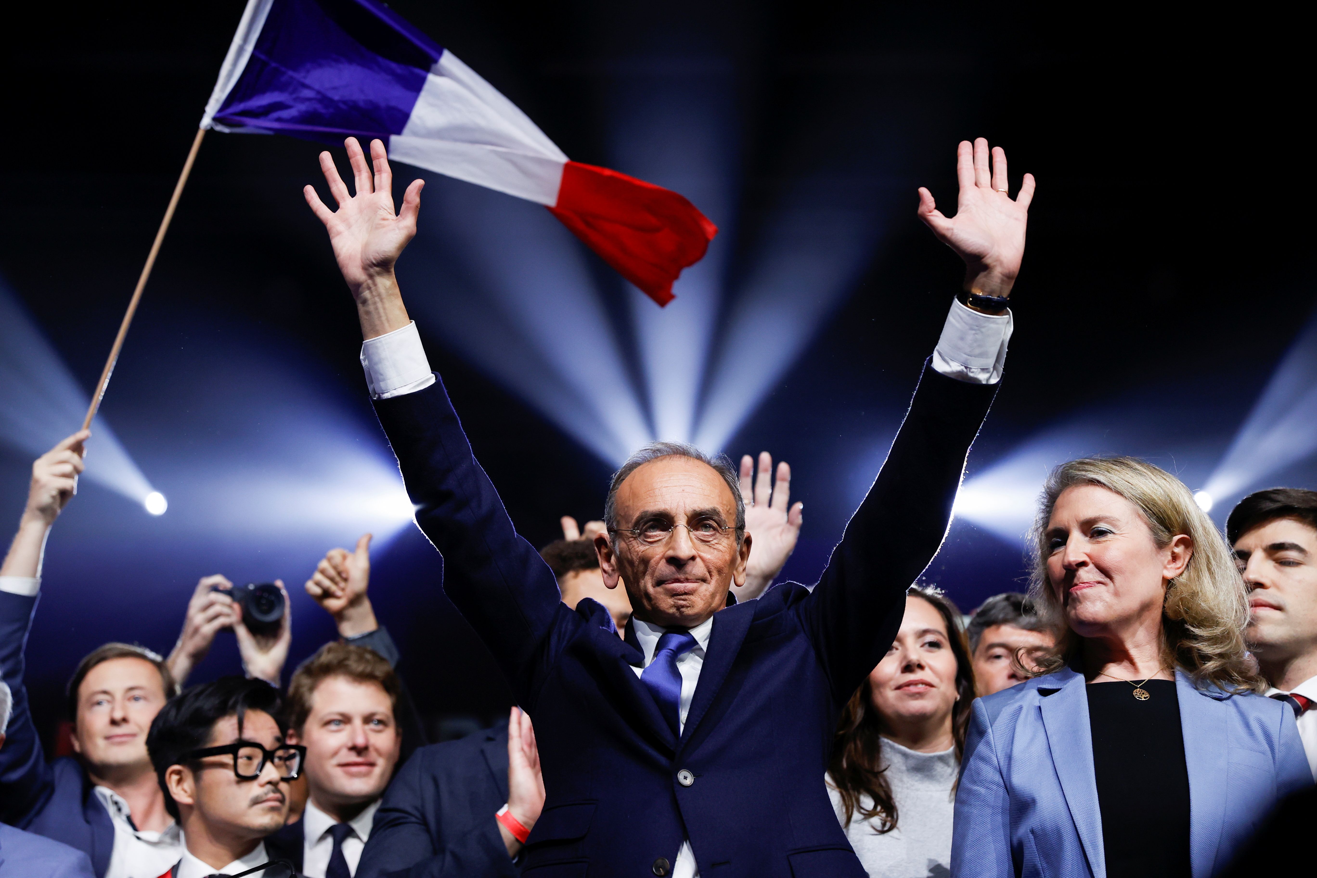 French far-right commentator Eric Zemmour, a candidate in the 2022 French presidential election, attends a political campaign rally in Villepinte near Paris, France, December 5, 2021. REUTERS/Christian Hartmann