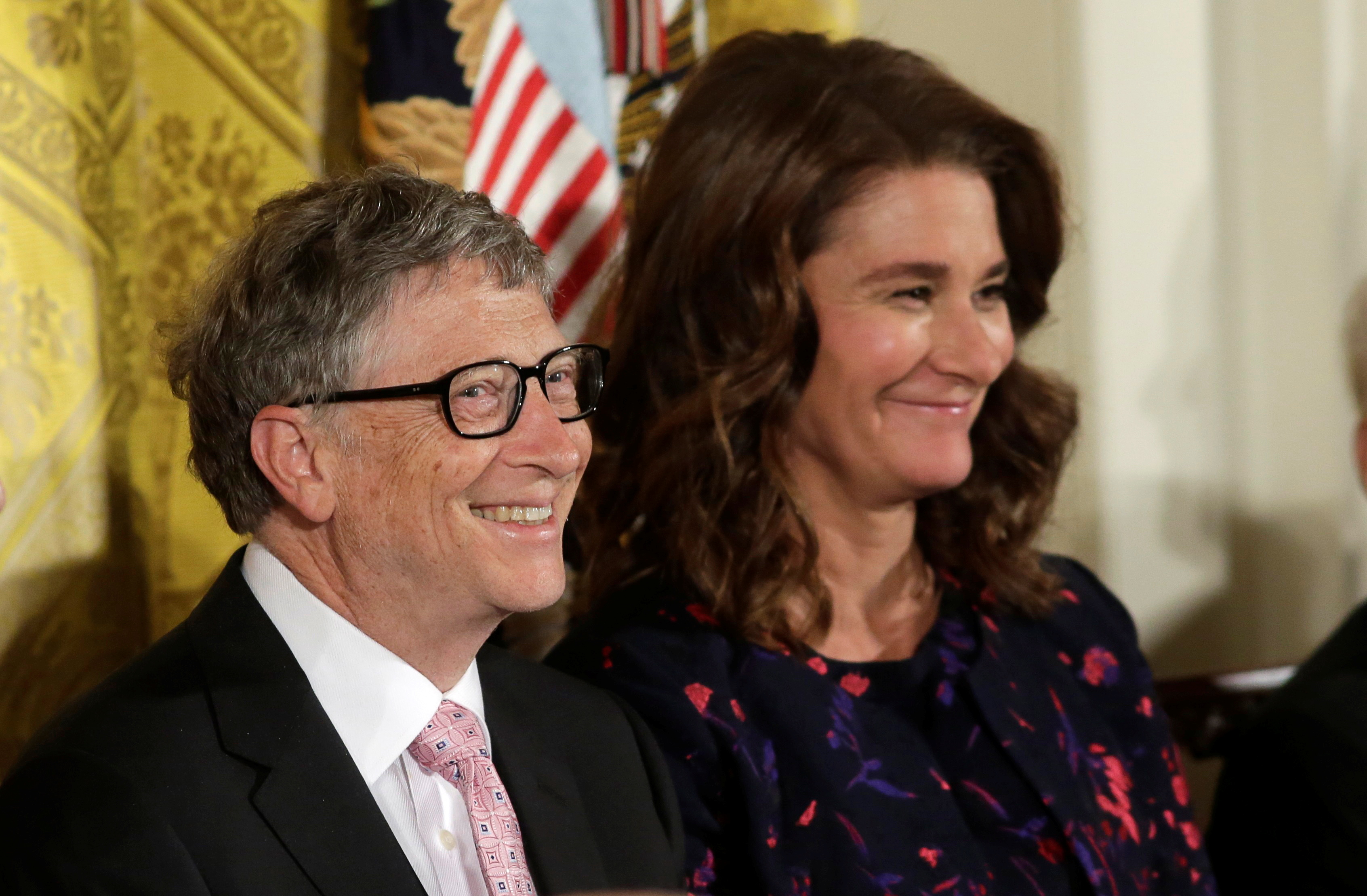 Bill and Melinda Gates attend Presidential Medal of Freedom ceremony at White House in Washington