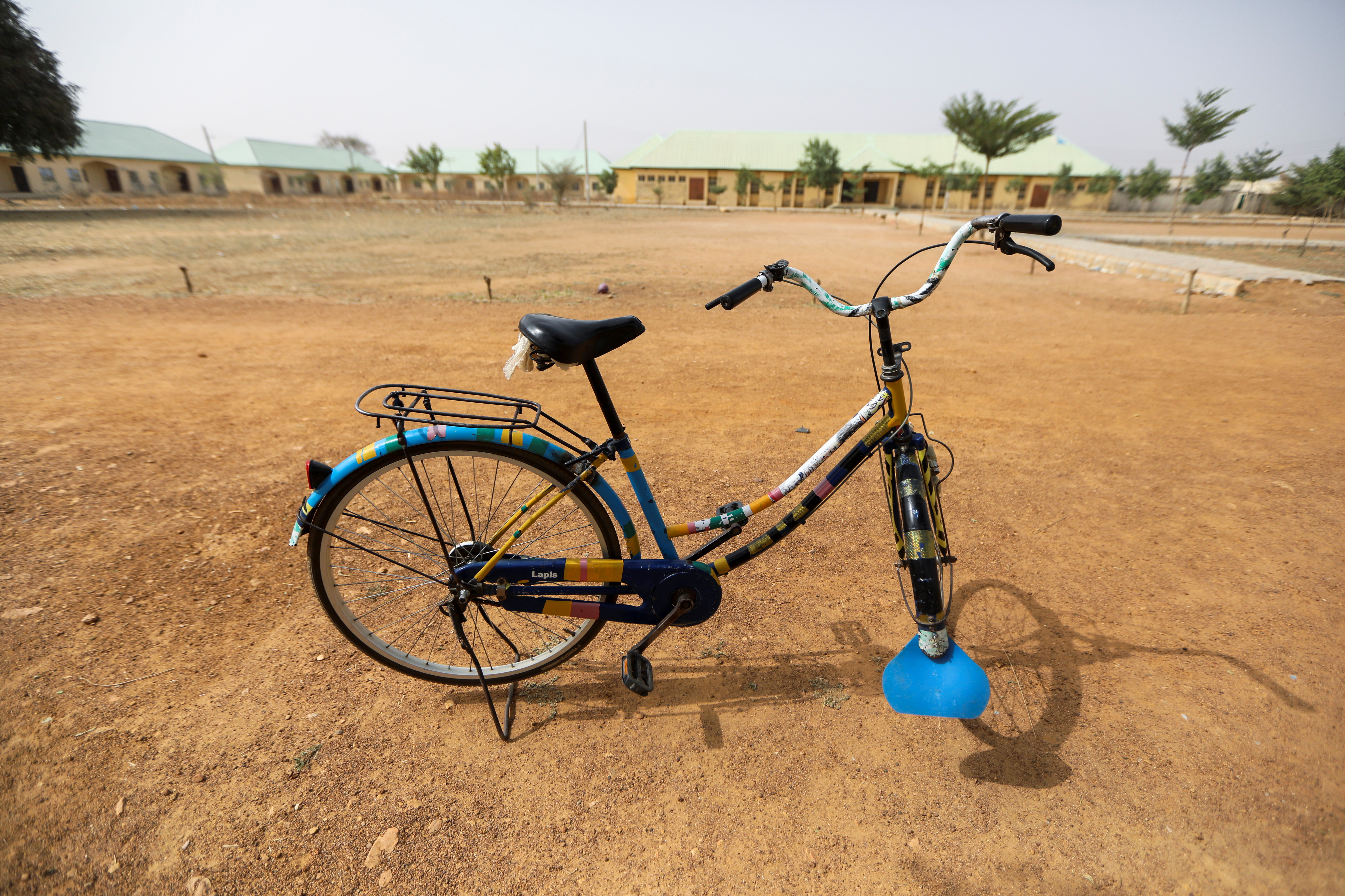 A bicycle is seen inside the premises of JSS Jangebe school, in Zamfara