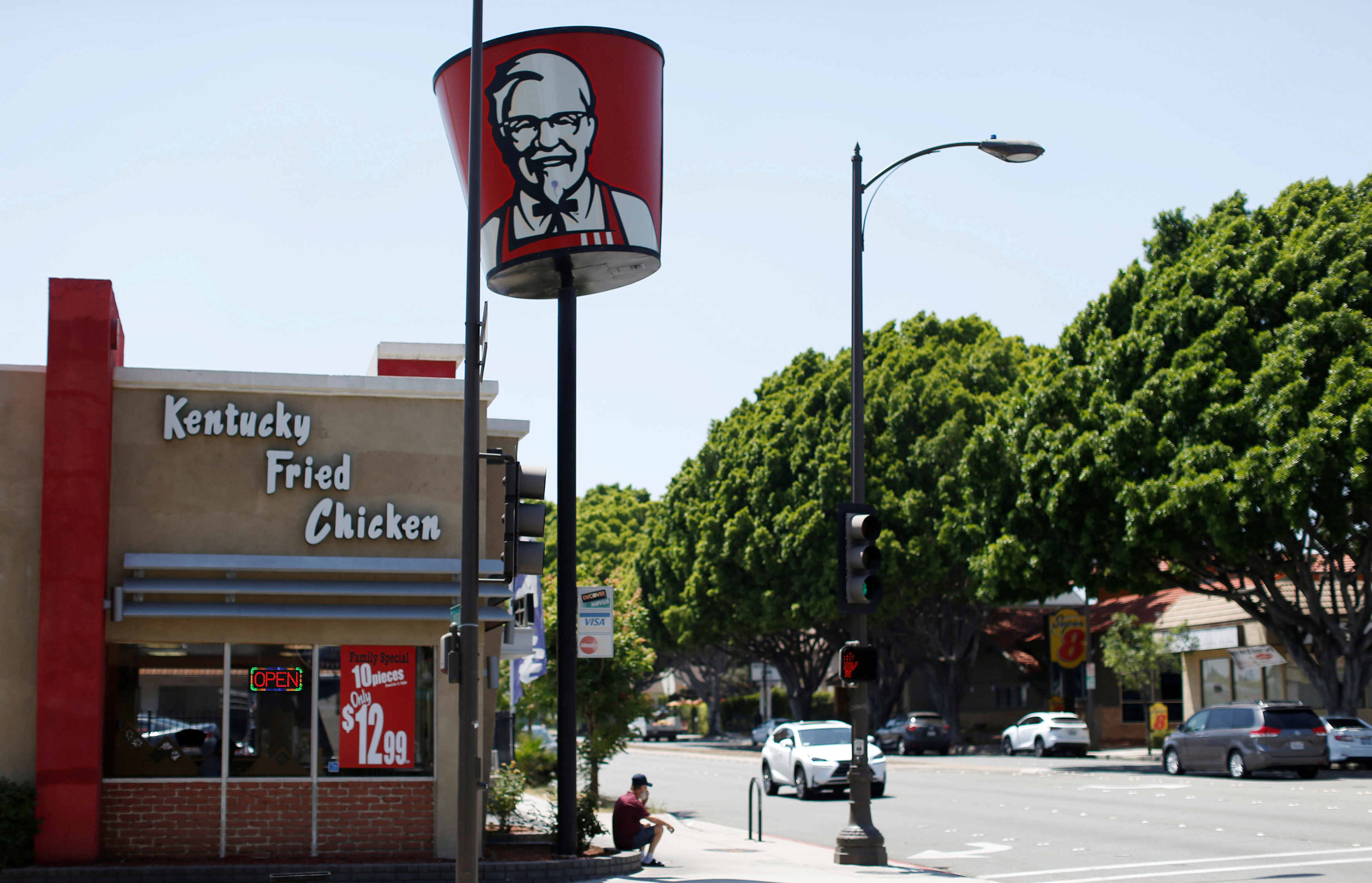 A KFC fast food restaurant is pictured in Pasadena