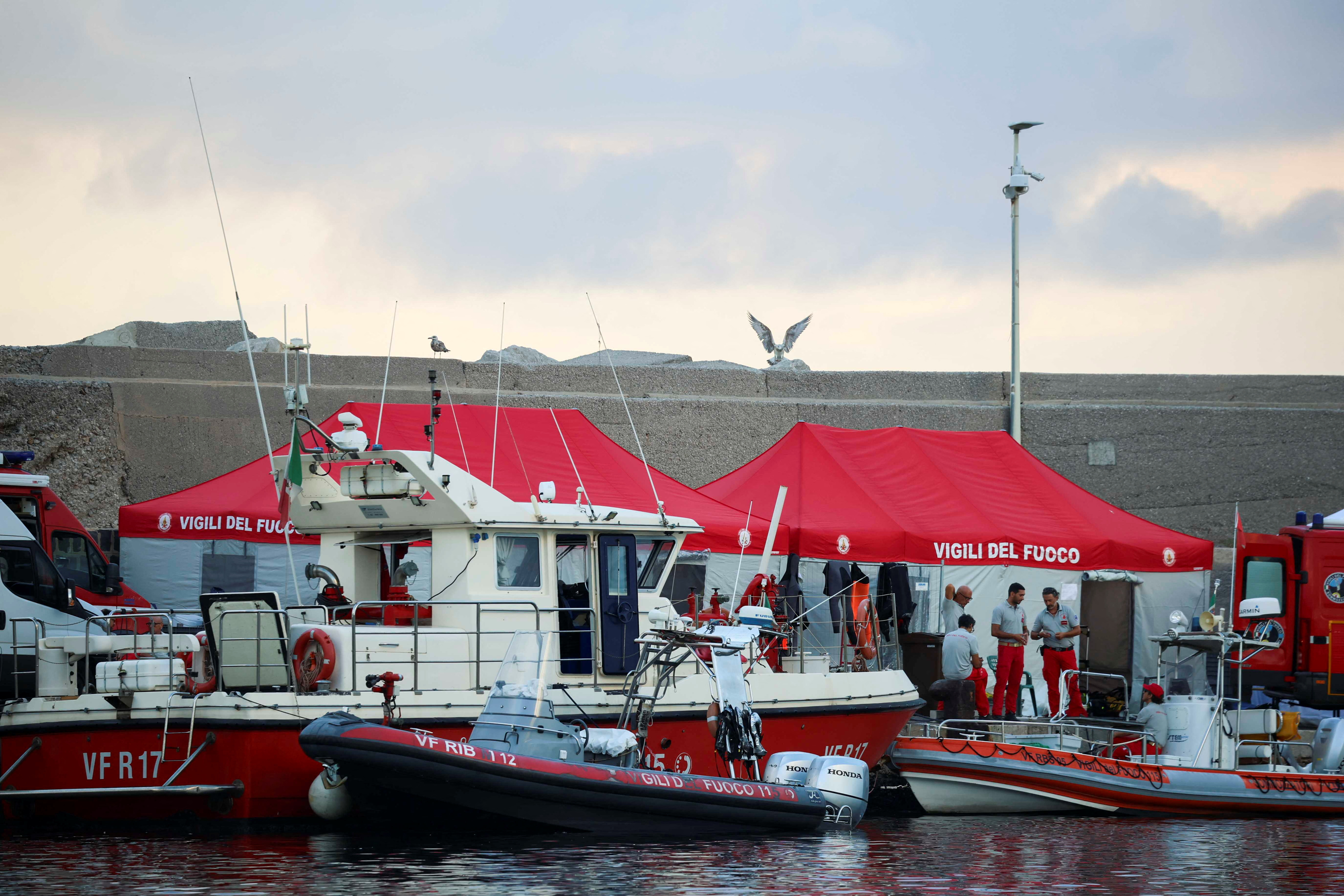 Rescue operations continue after a luxury yacht sank off Sicily