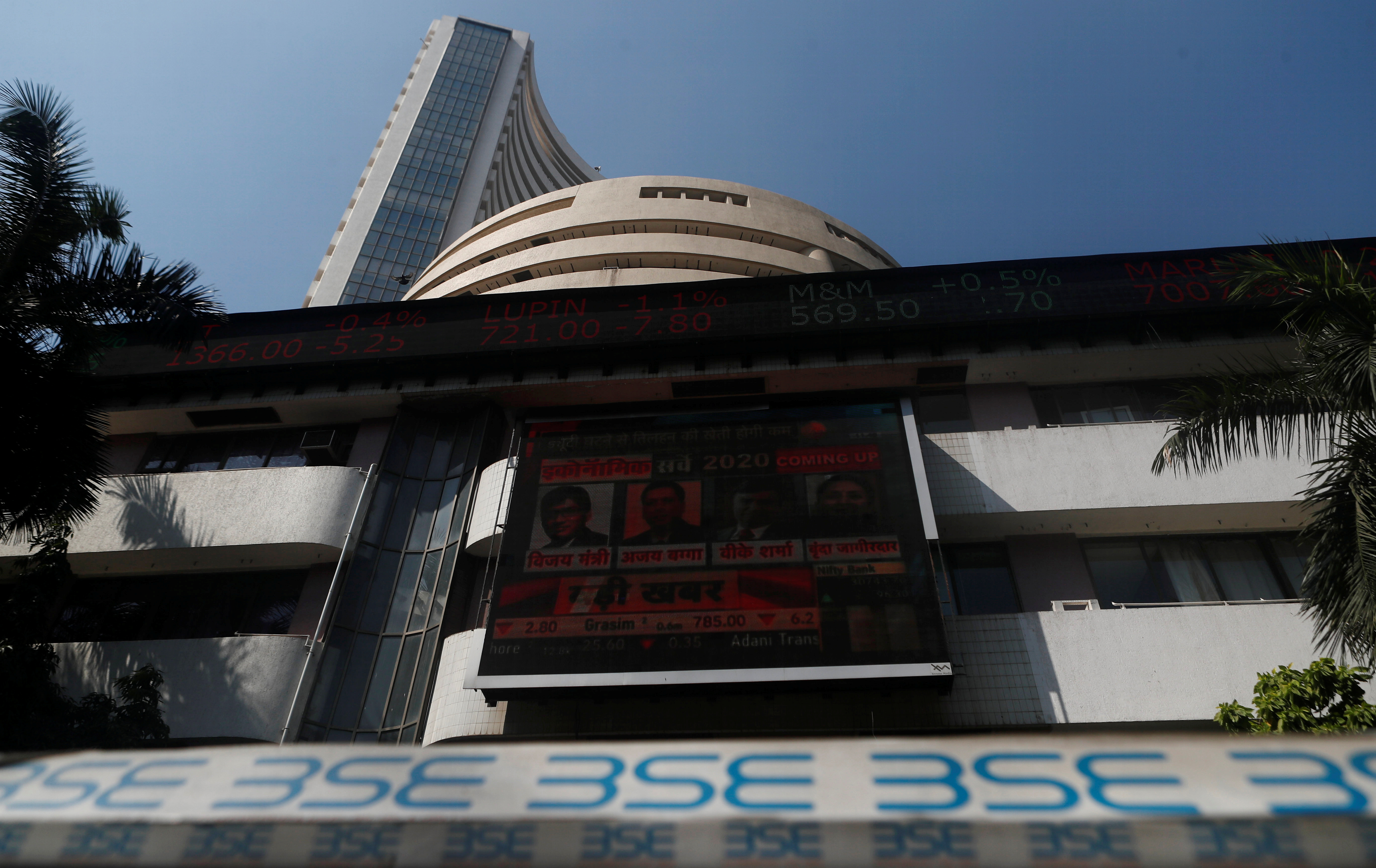 The Bombay Stock Exchange (BSE) building is seen in Mumbai, India, January 31, 2020. REUTERS/Francis Mascarenhas
