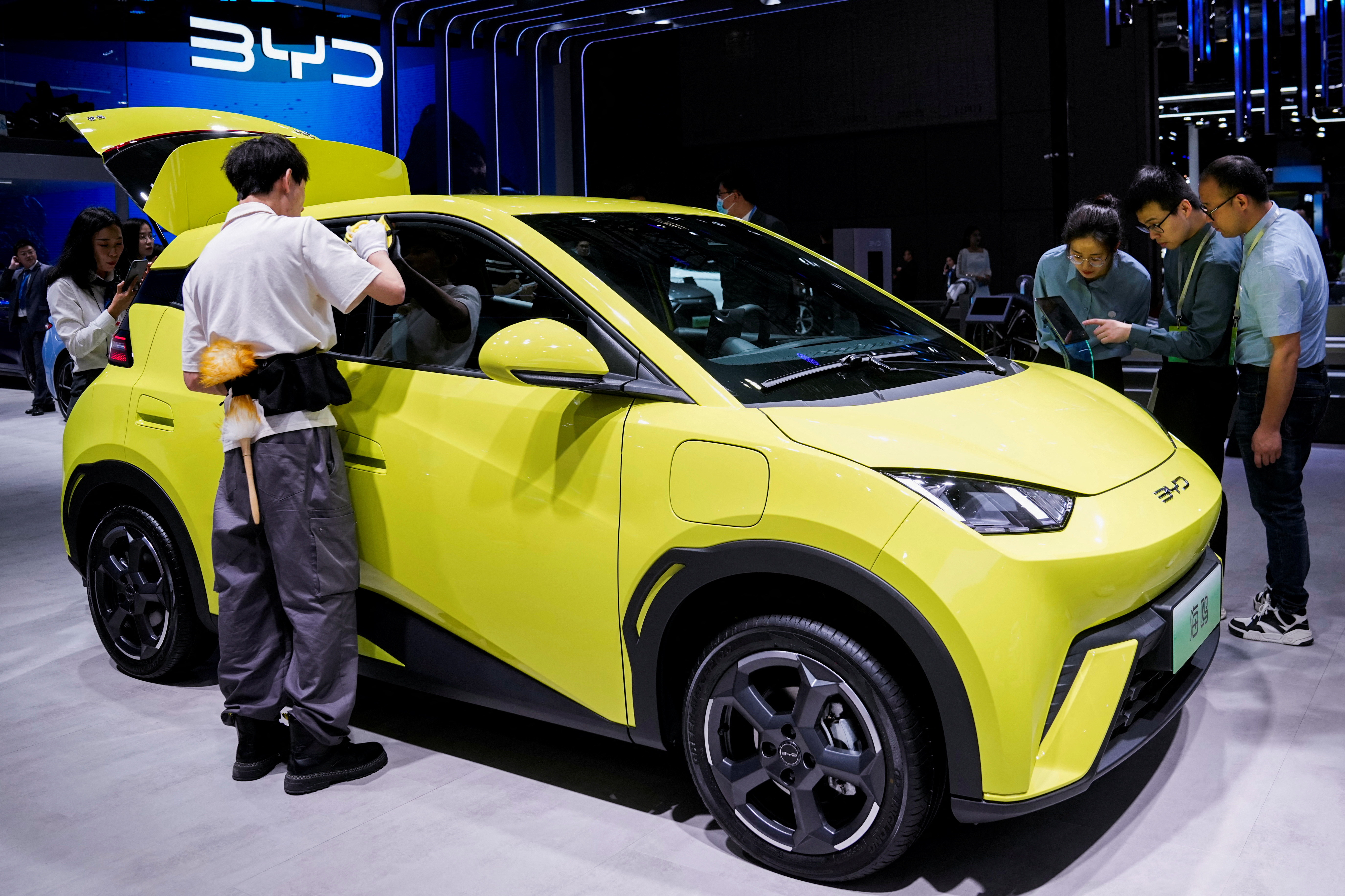 Shanghai auto show crowds flock to BYD's Seagull | Reuters image