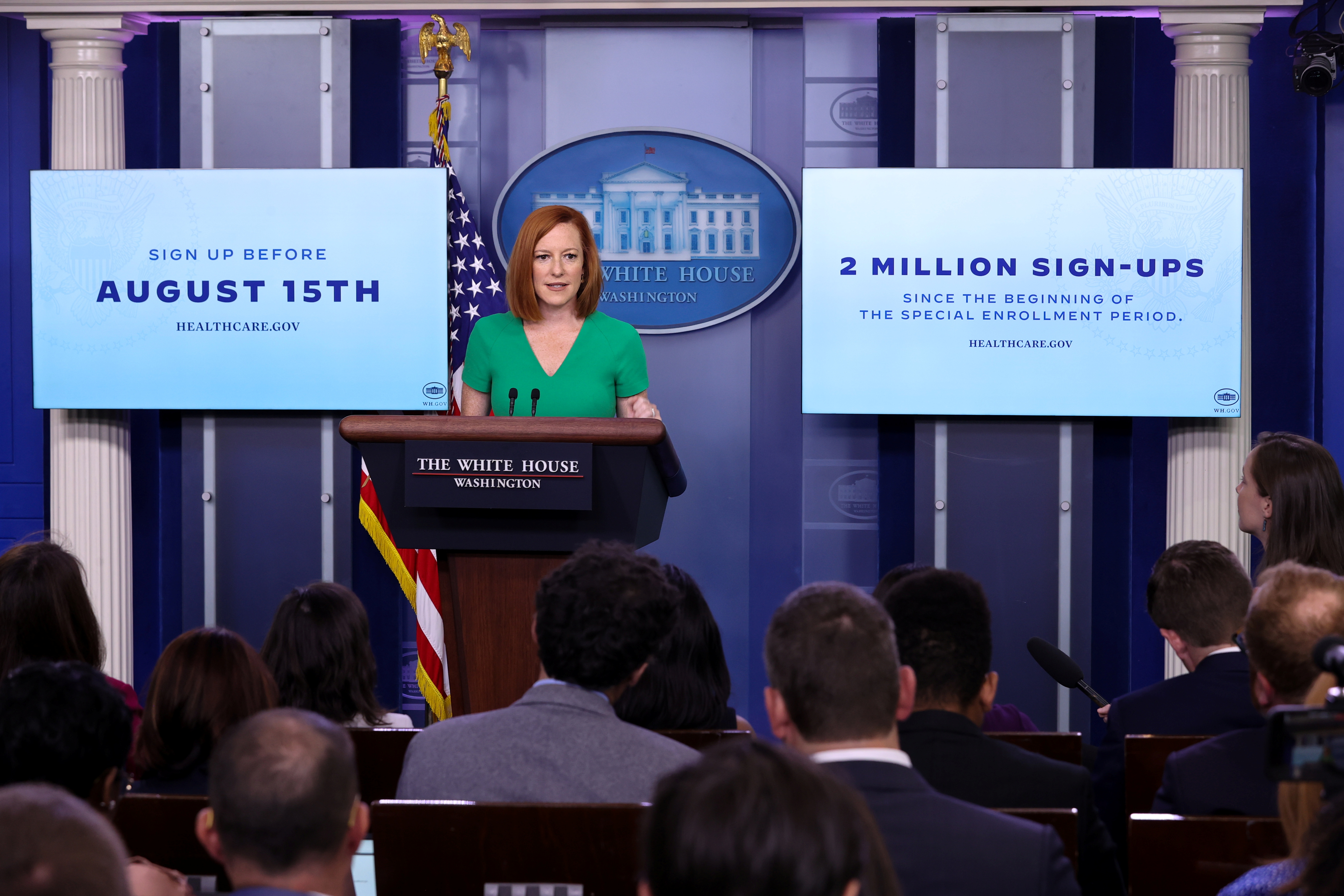 White House Press Secretary Psaki holds the daily press briefing at the White House in Washington