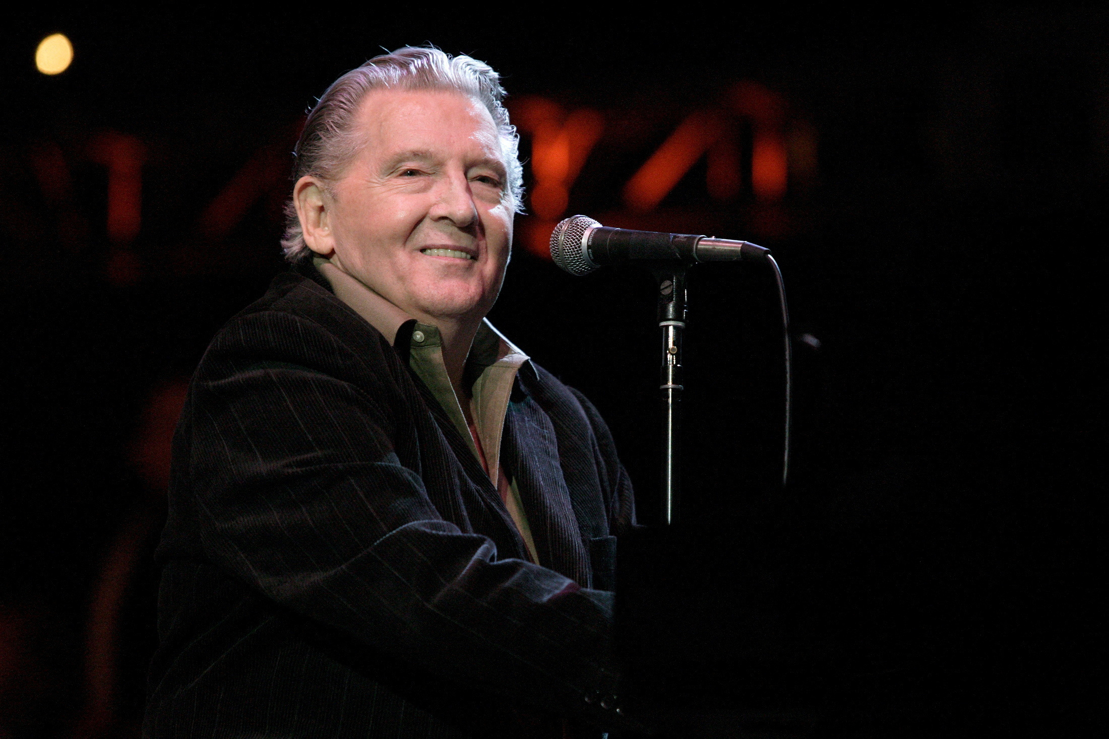 Jerry Lee Lewis performs at the Bridge School Benefit Concert in Mountain View