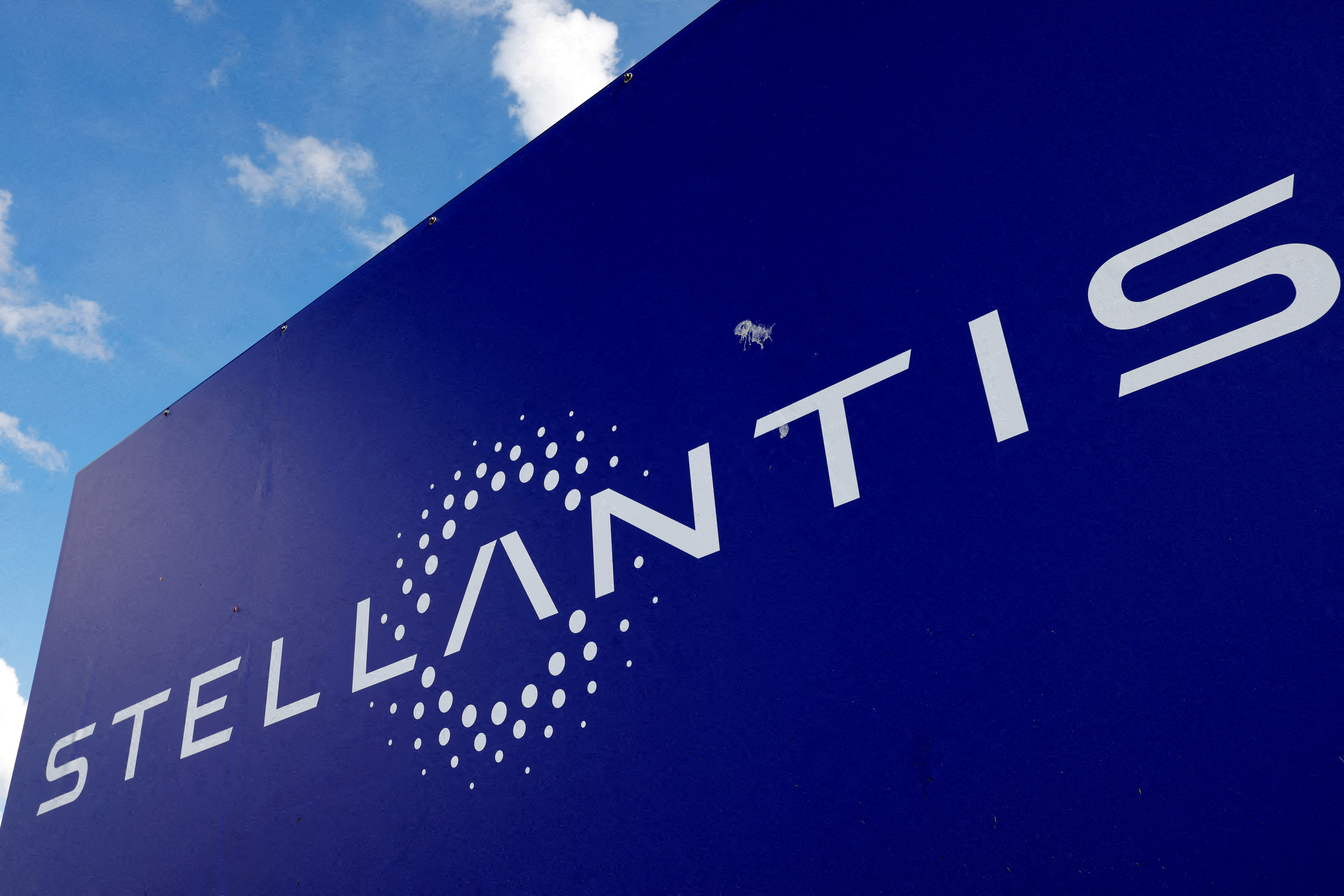 The logo of Stellantis is seen in this image provided on November 9, 2020.