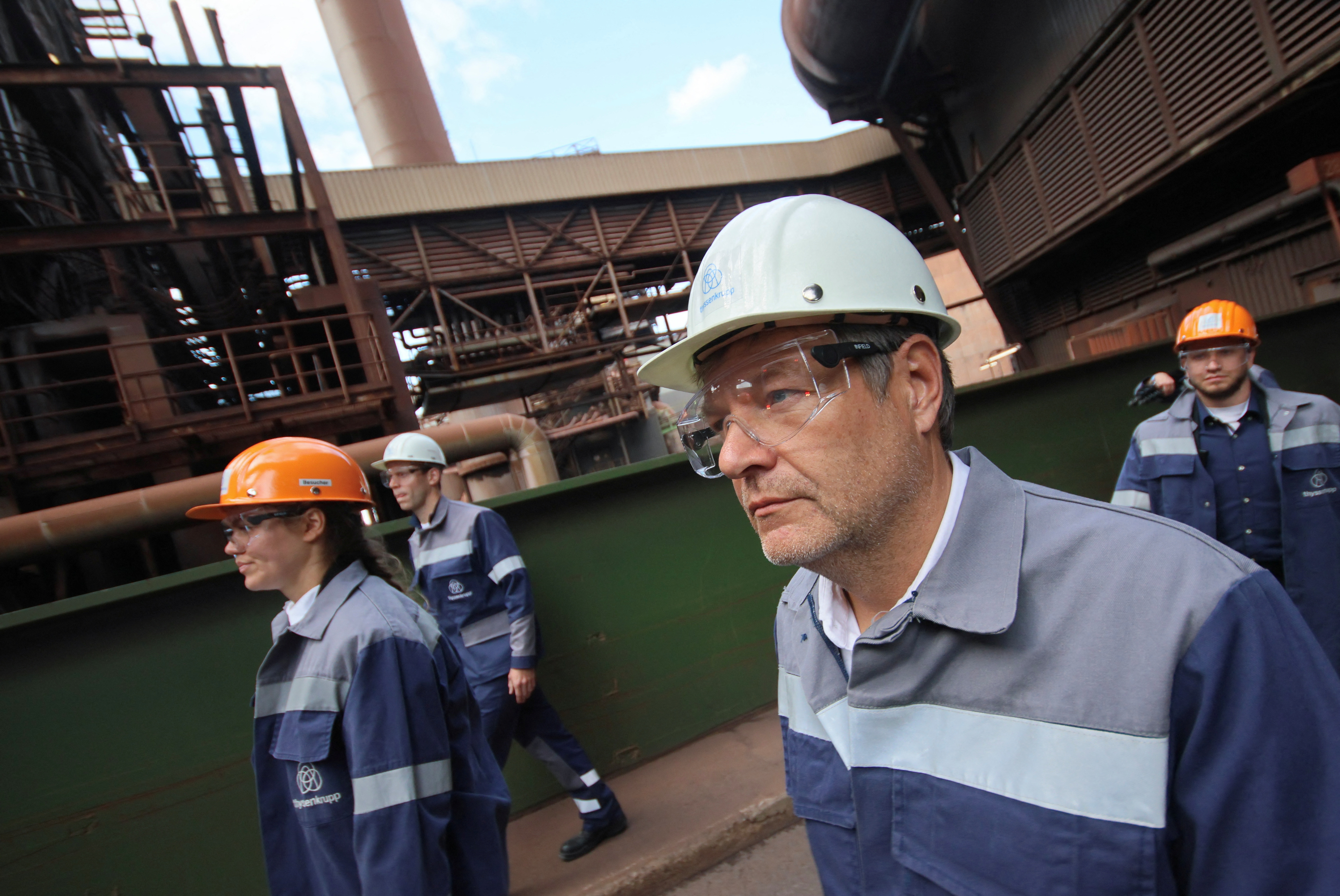 German Economy and Climate Minister Habeck visits the ThyssenKrupp's steel plant in Duisburg