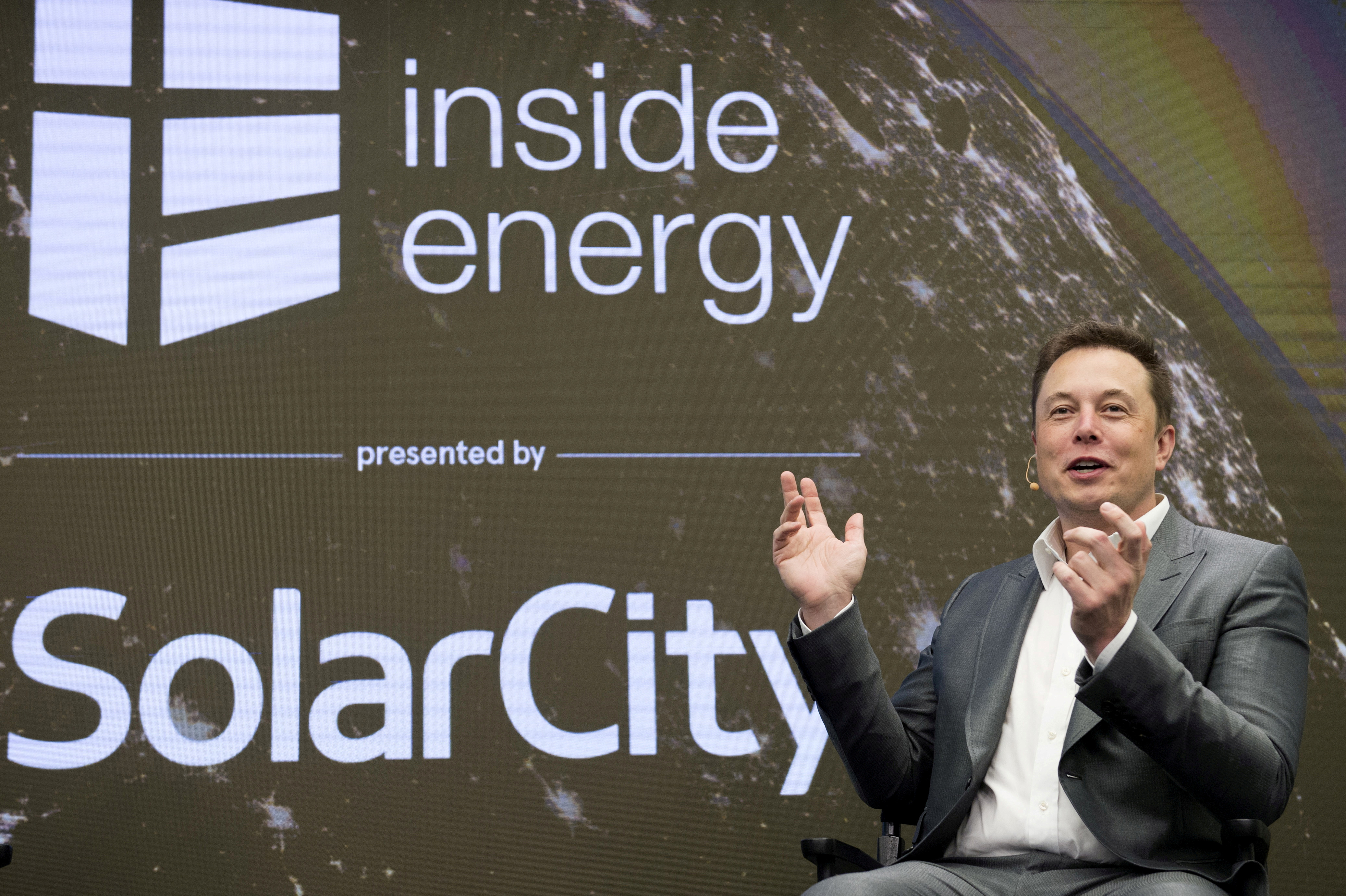 Elon Musk, Chairman of SolarCity and CEO of Tesla Motors, speaks at SolarCityÕs Inside Energy Summit in Midtown, New York