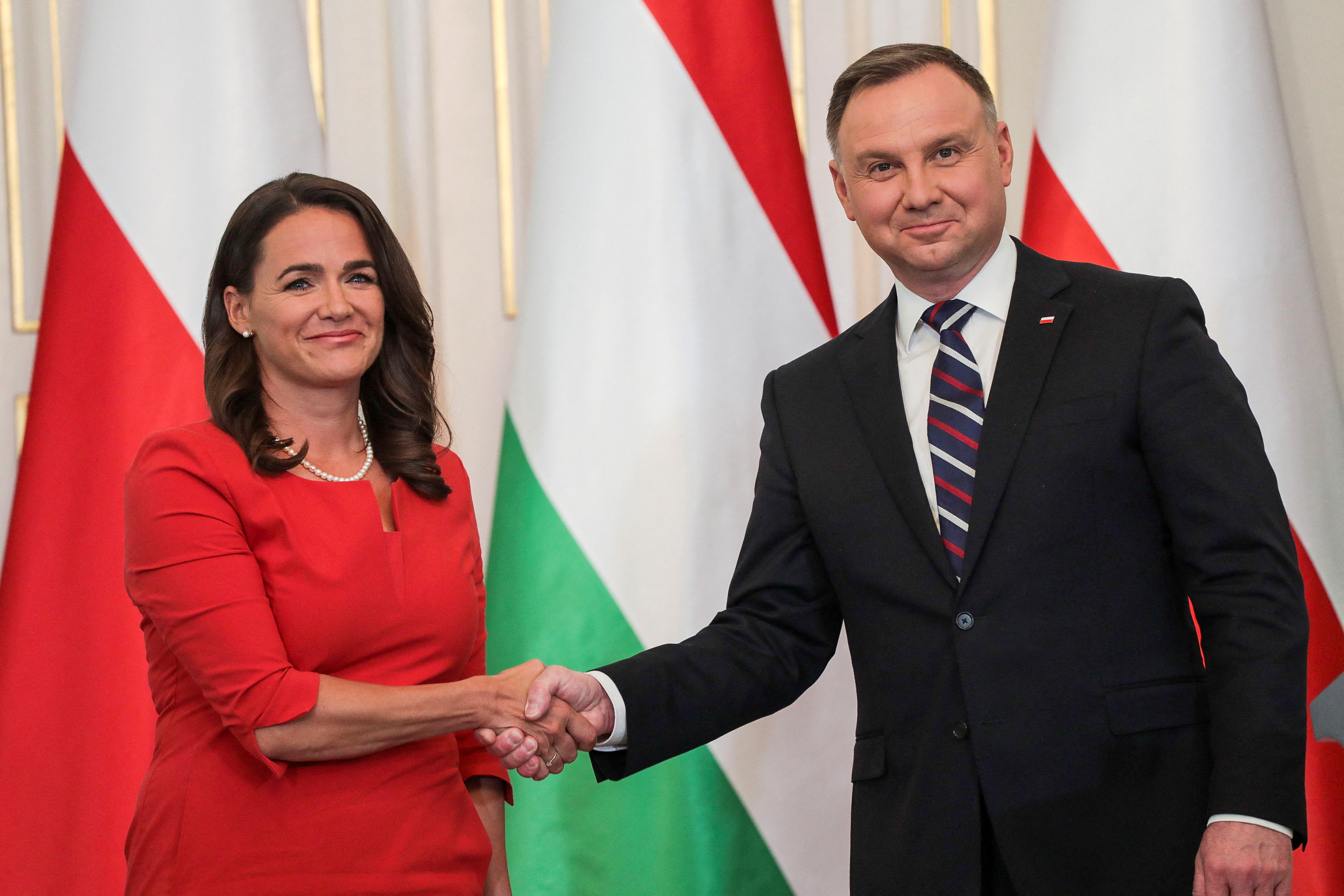 Hungarian President Novak visits Warsaw