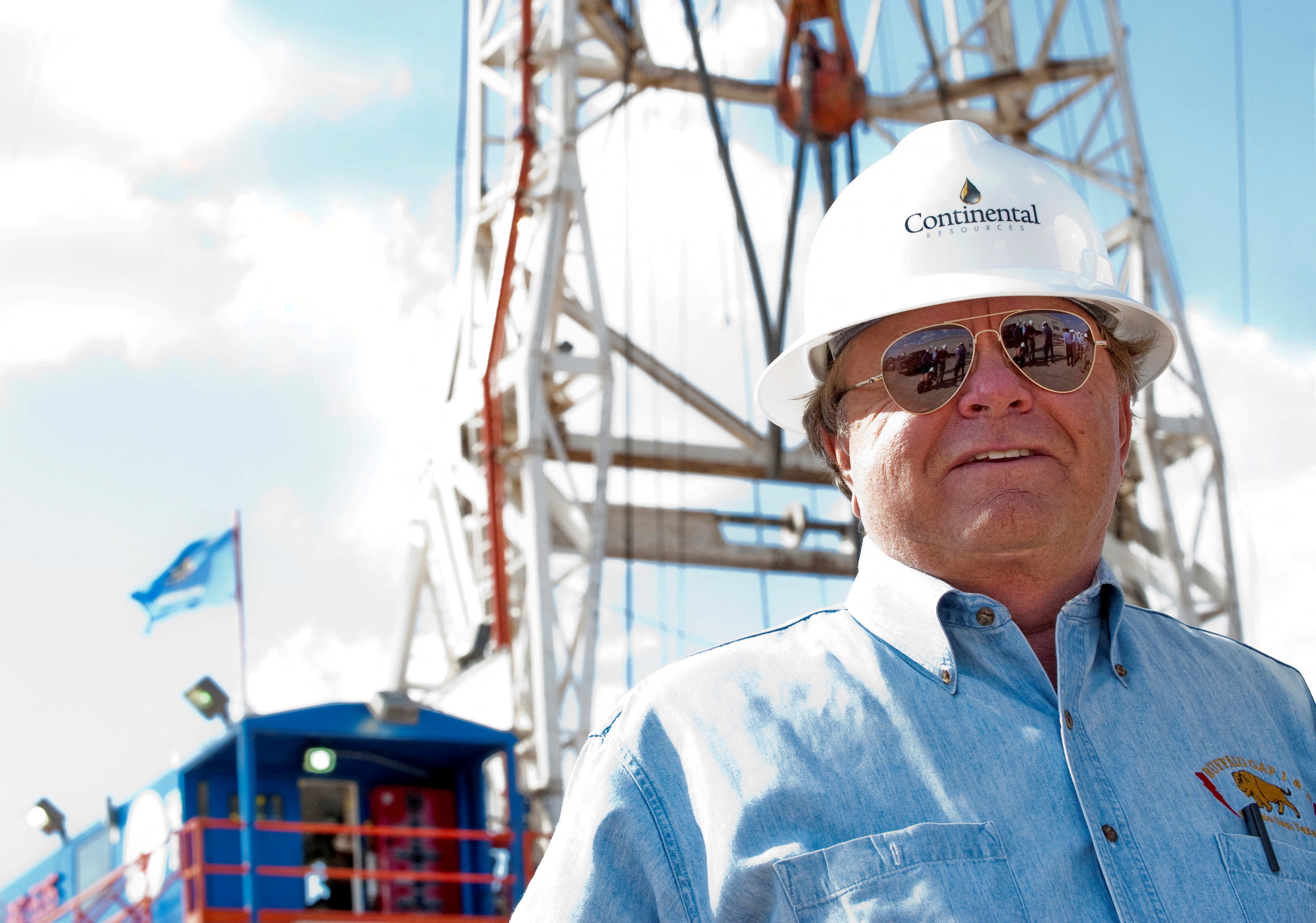 Harold Hamm of Continental Resources is pictured during a rig tour in Oklahoma