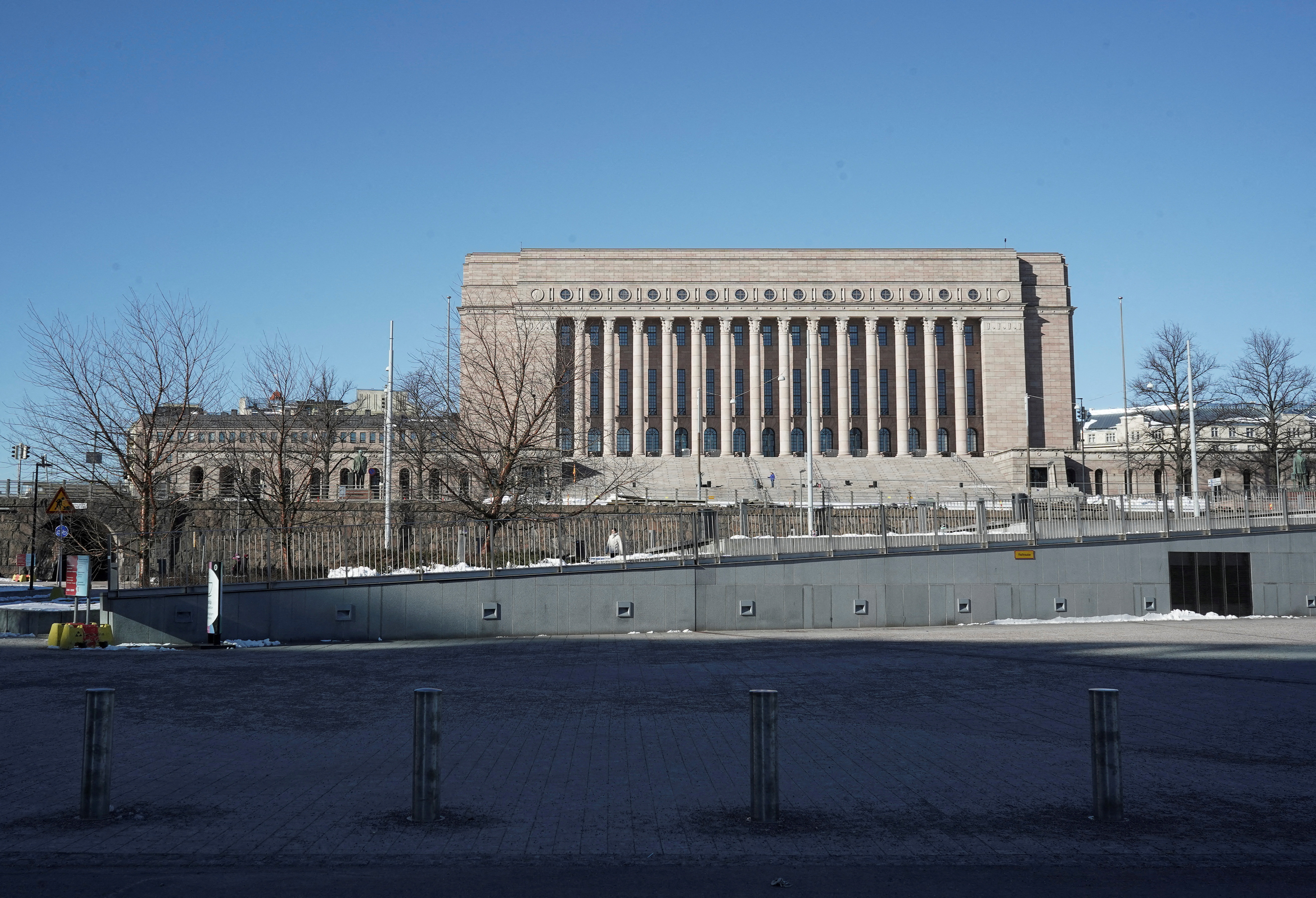 A general view of the Parliament House in Helsinki