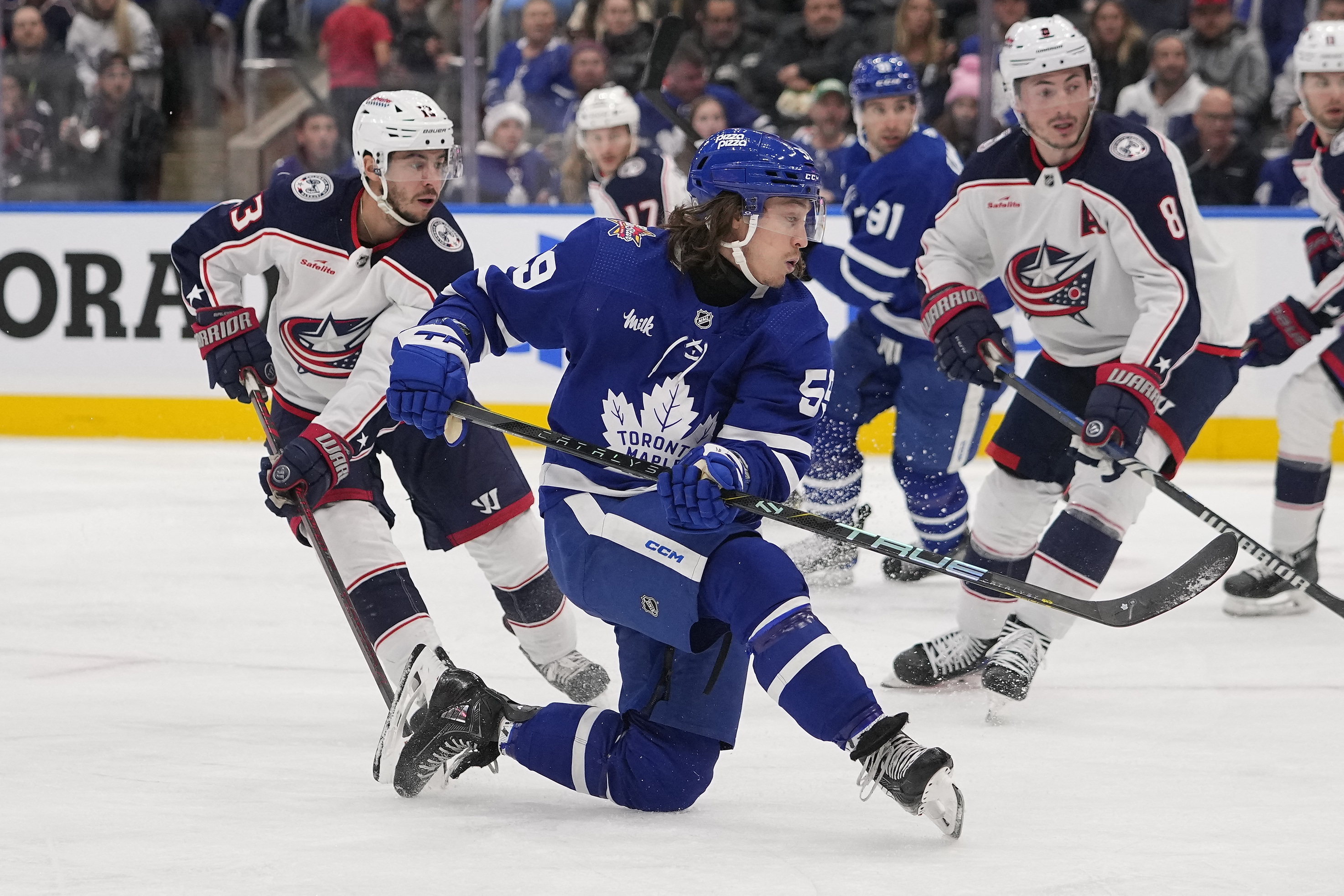 Blue Jackets blow five-goal lead, still beat Maple Leafs 6-5 in OT ...