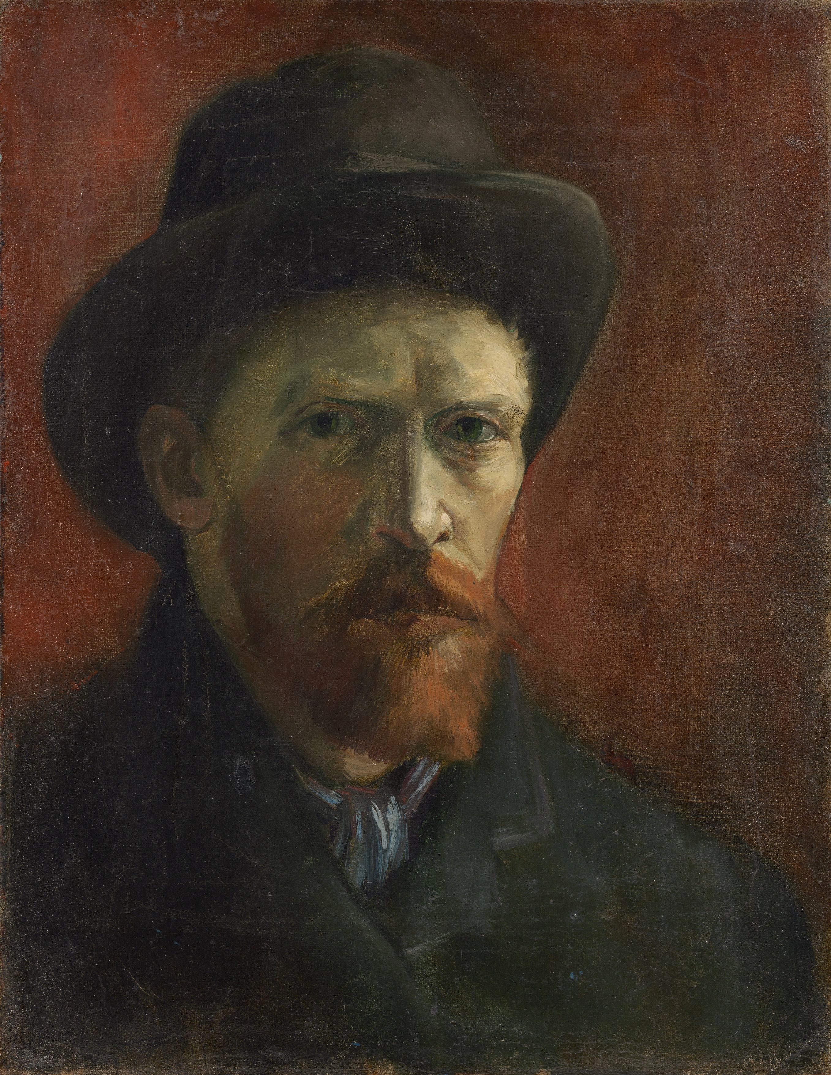 Self-portrait with dark felt hat, 1886-87 painting by Vincent van Gogh (1853-1890) obtained on June 30, 2021. Courtesy of The Courtauld/Handout via REUTERS THIS IMAGE HAS BEEN SUPPLIED BY A THIRD PARTY. NO NEW USES AFTER JULY 30, 2021.