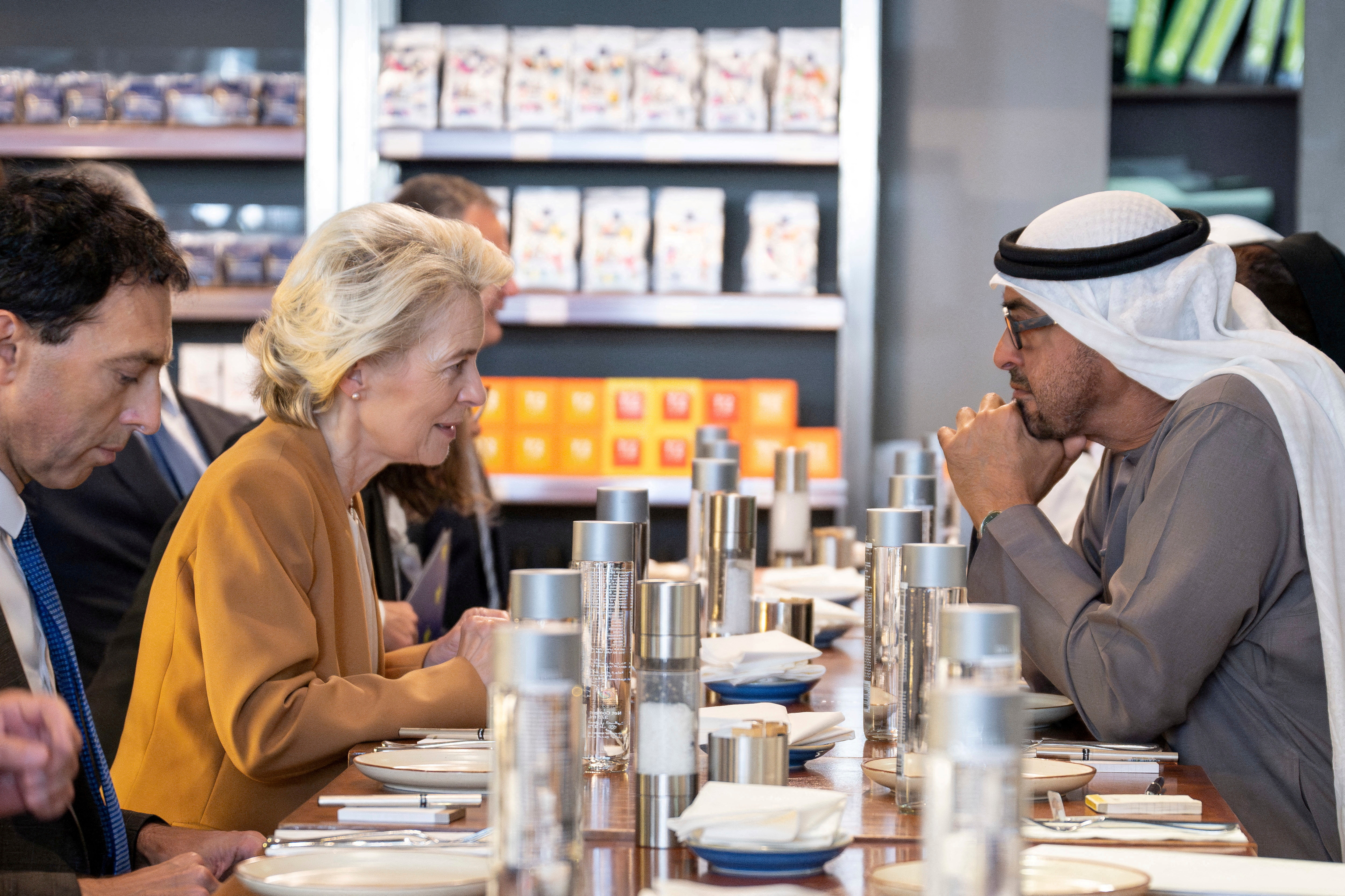 Sheikh Mohamed bin Zayed Al Nahyan, President of the United Arab Emirates, meets with Ursula von der Leyen, President of the European Commission in Abu Dhabi