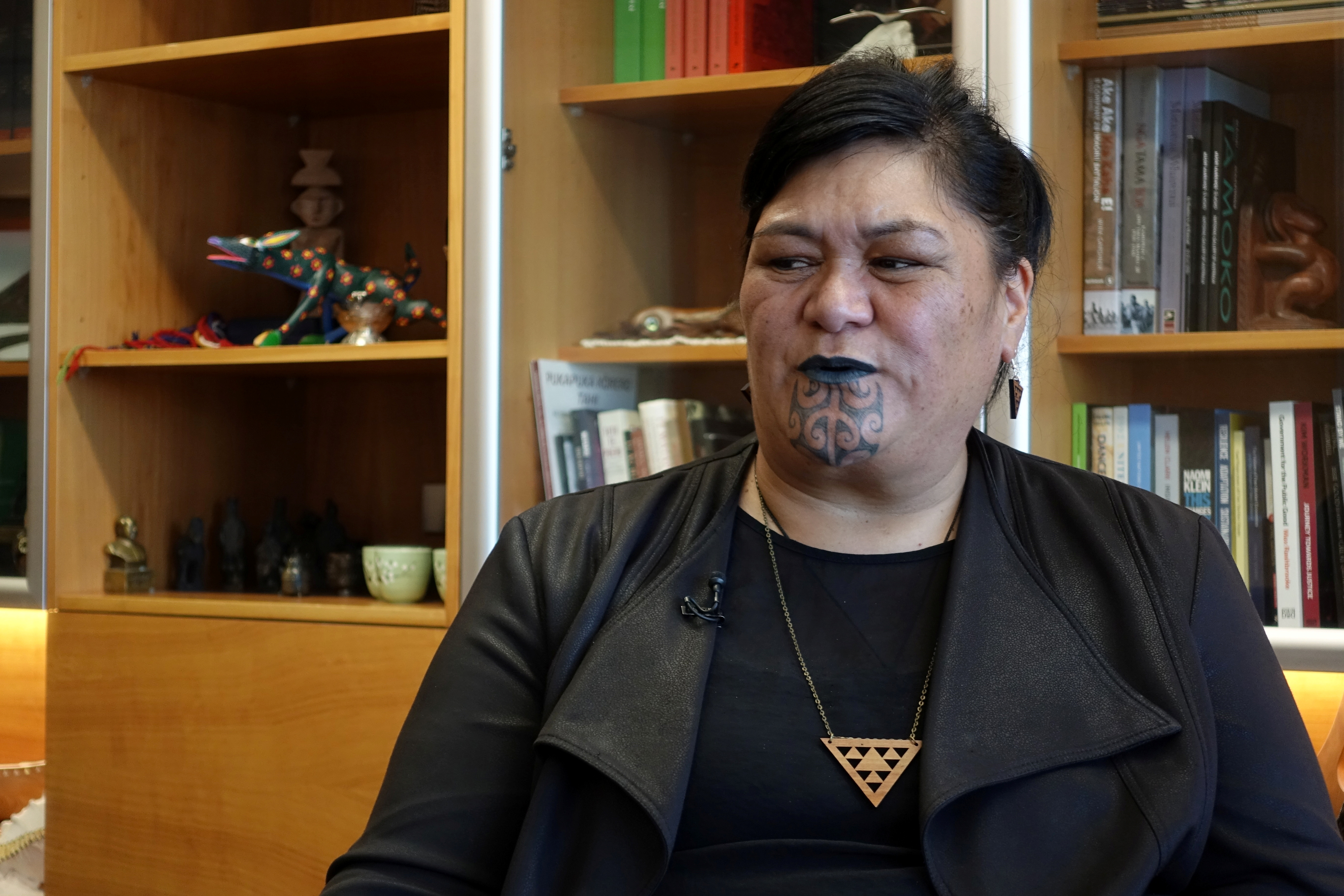 New Zealand's Foreign Minister Nanaia Mahuta speaks during an interview in Wellington