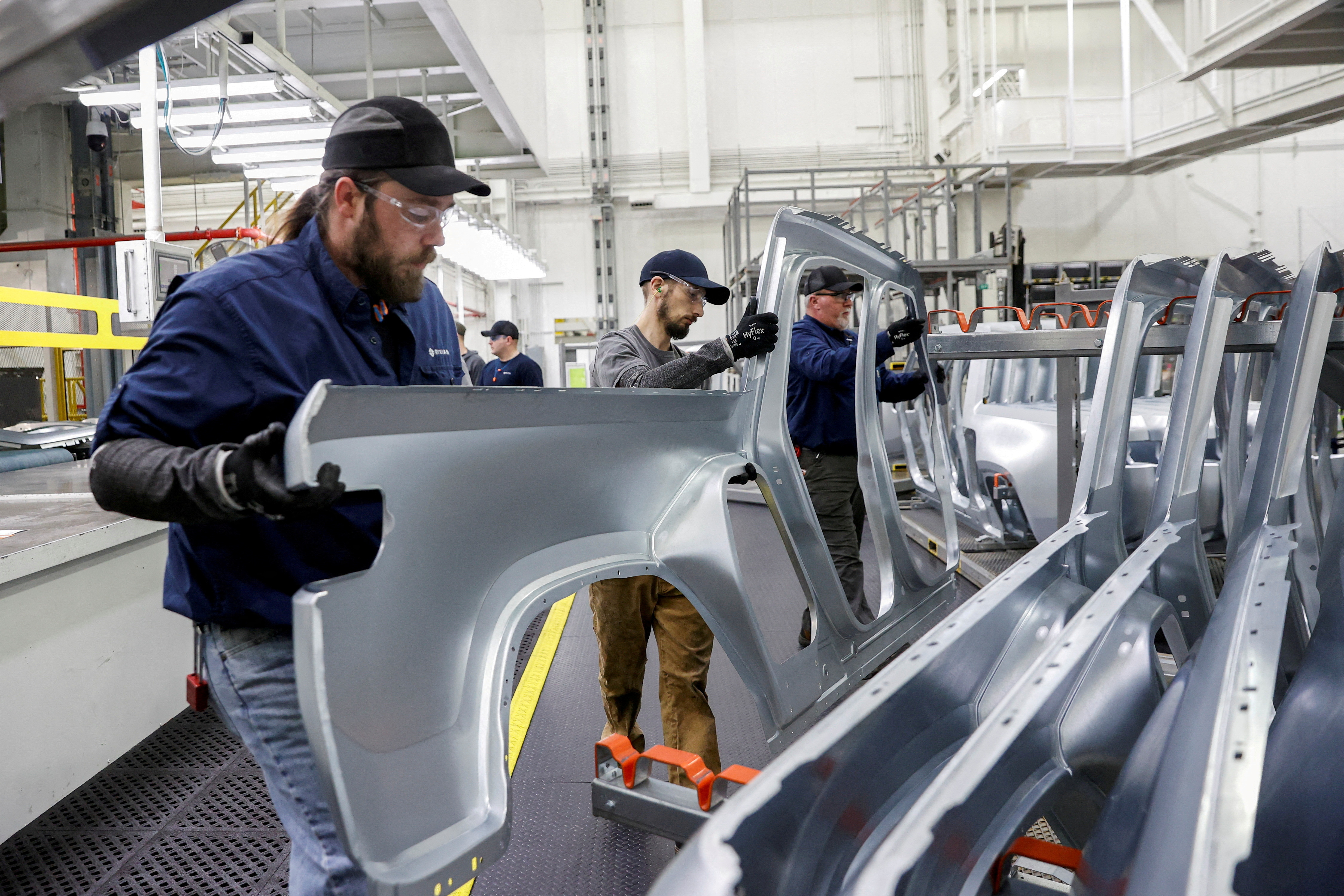 Startup Rivian Automotive's electric vehicle factory in Normal