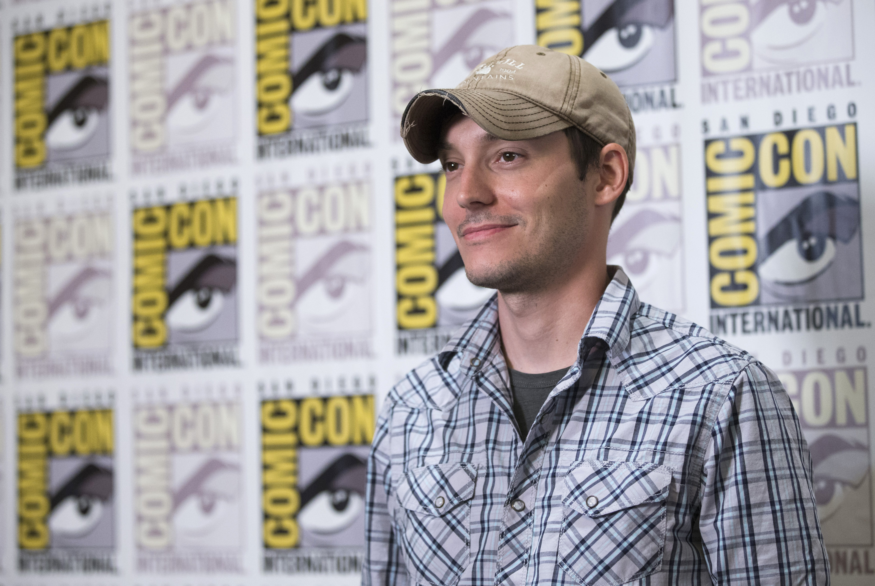 Director Ball poses at a press line for "The Maze Runner" during the 2014 Comic-Con International Convention in San Diego