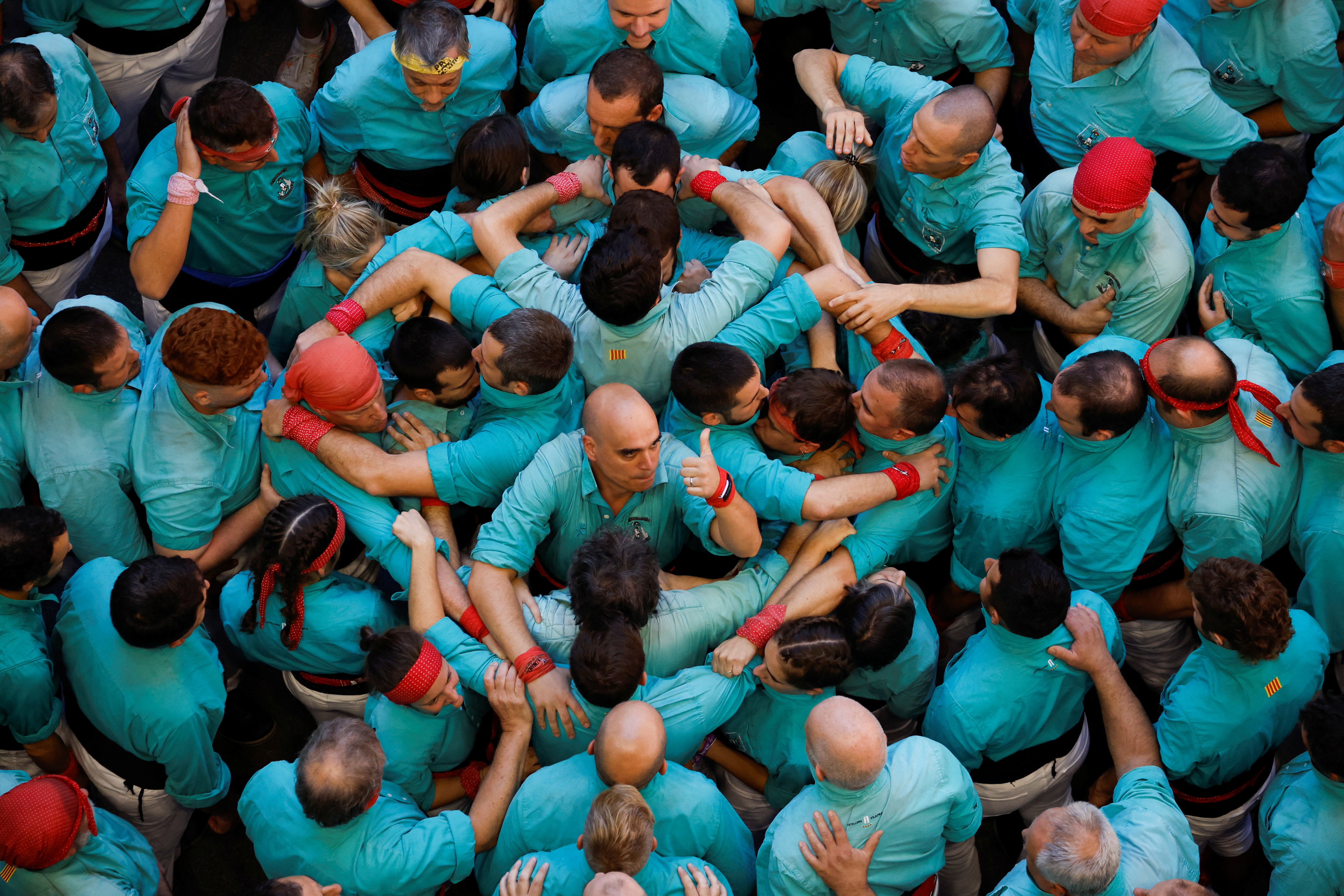 Biannual human tower competition in Tarragona