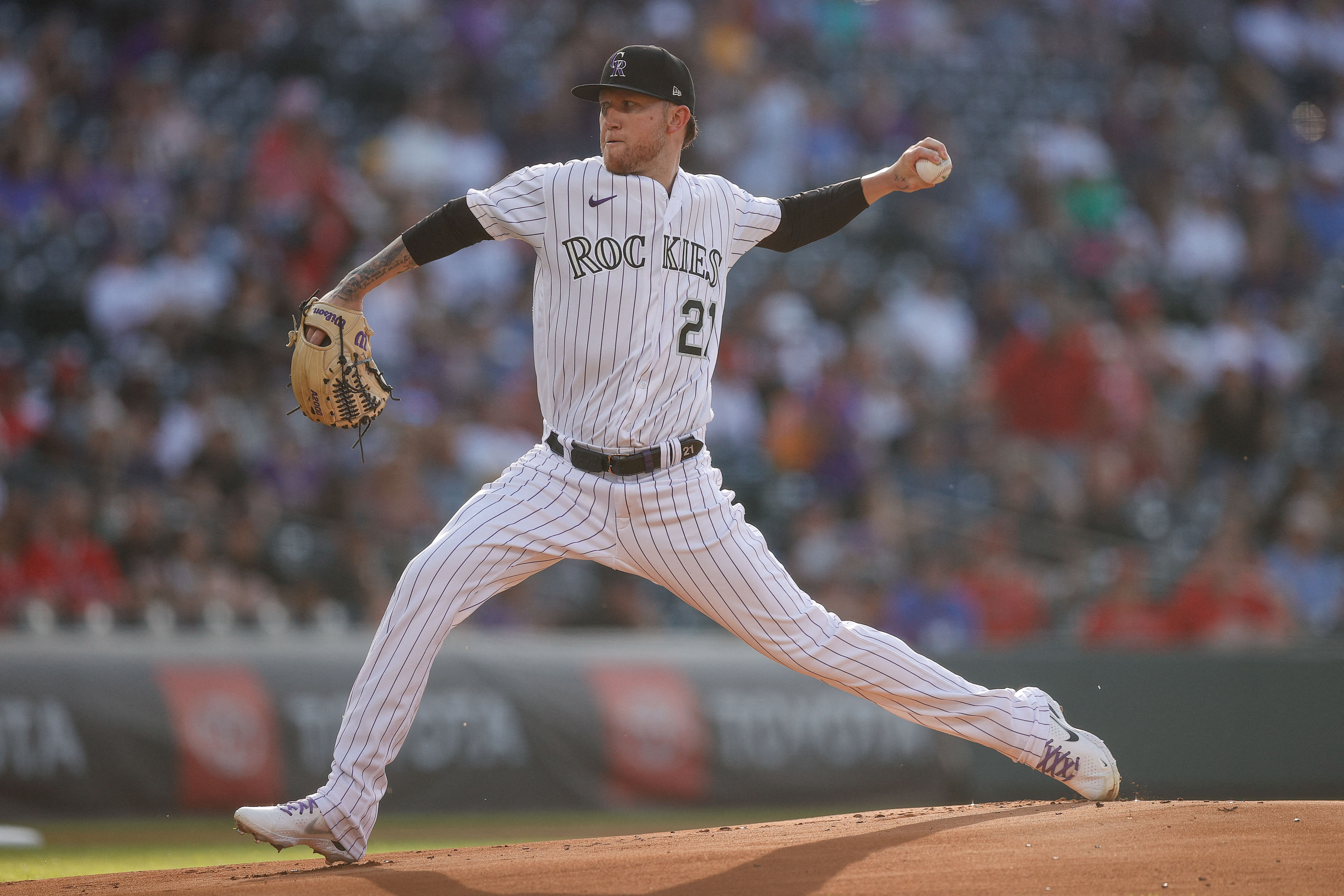 Colorado Rockies' Elias Diaz gestures after hitting a grand slam off Los  Angeles Angels relief pitcher Chris Devenski during the eighth inning of a  baseball game Friday, June 23, 2023, in Denver. (