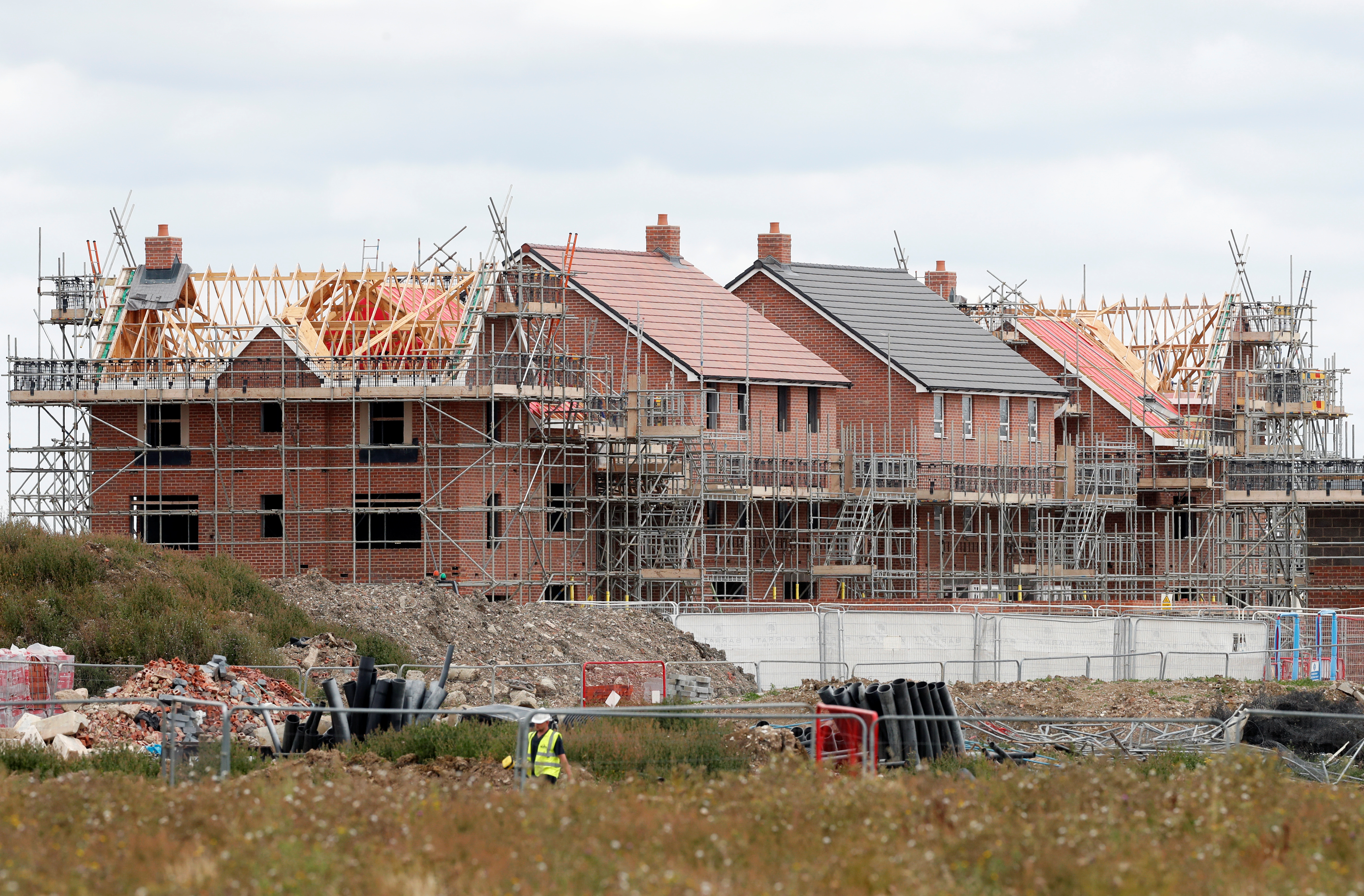 New houses under construction are pictured in Aylesbury