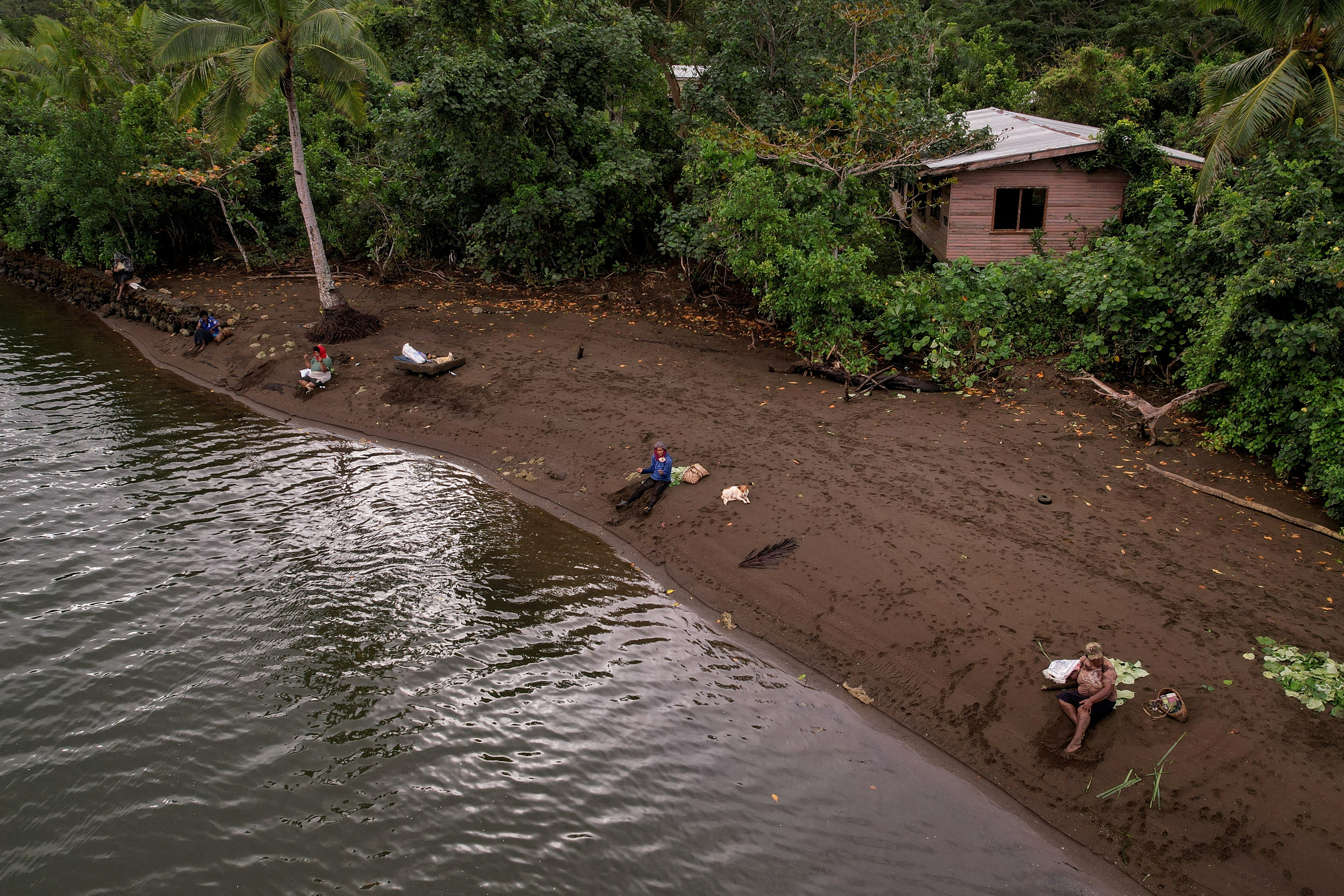 Local residents fish in Fiji