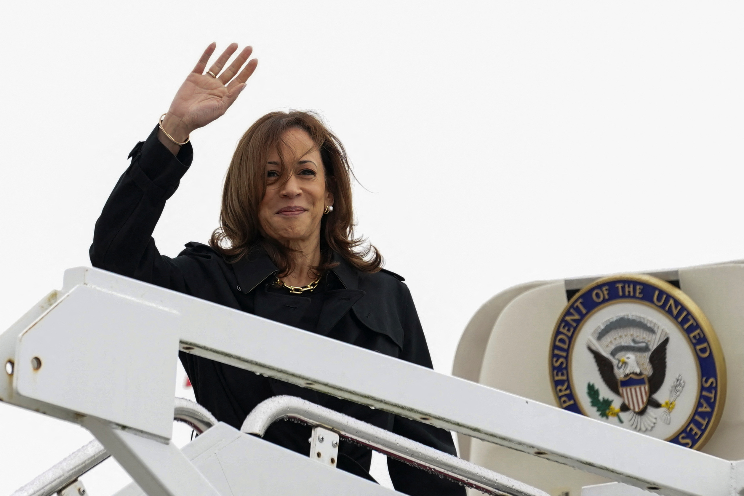 Democratic presidential nominee and U.S. VP Kamala Harris visits US-Mexico border