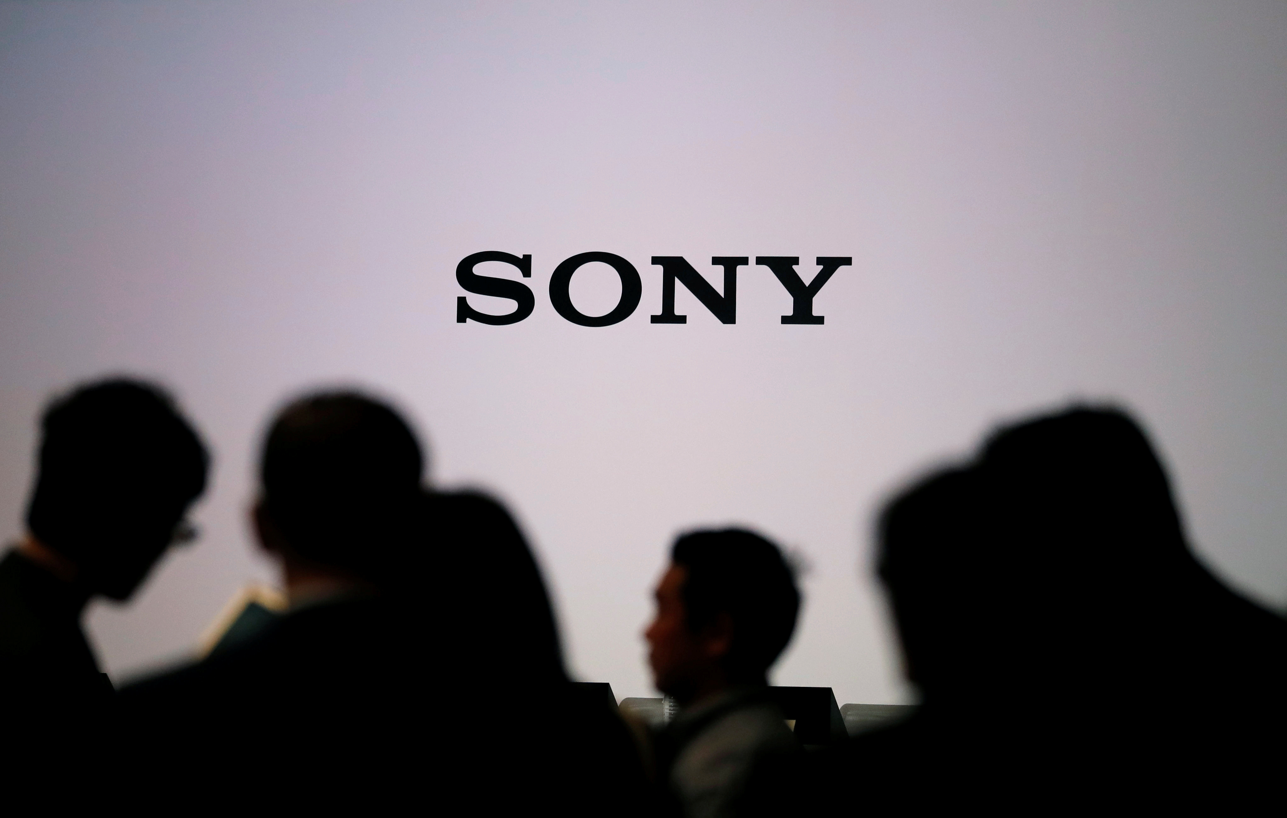 Journalists wait for Sony Corp's new President and Chief Executive Officer Kenichiro Yoshida's news conference on the company's business plan at Sony's headquarters in Tokyo