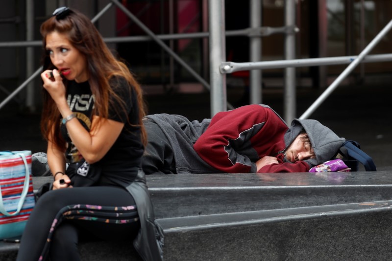 New York grapples with growing presence of homeless in midtown ...