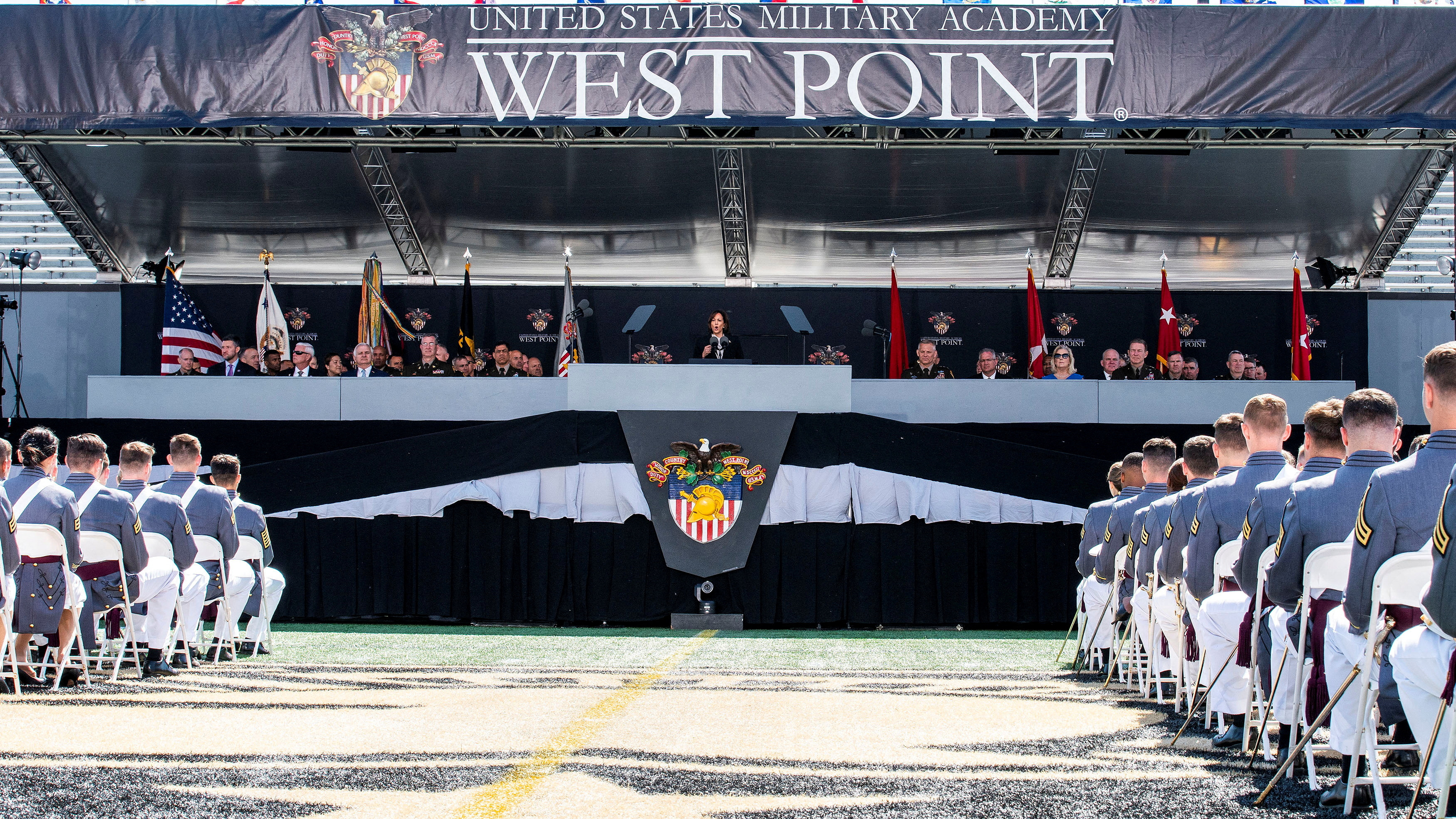U.S. Vice President Harris attends the graduation ceremony at United States Military Academy (USMA), in West Point