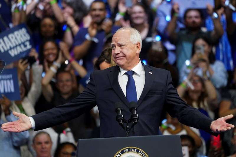 U.S. Vice President and Democratic presidential candidate Kamala Harris holds rally with vice president pick, in Philadelphia