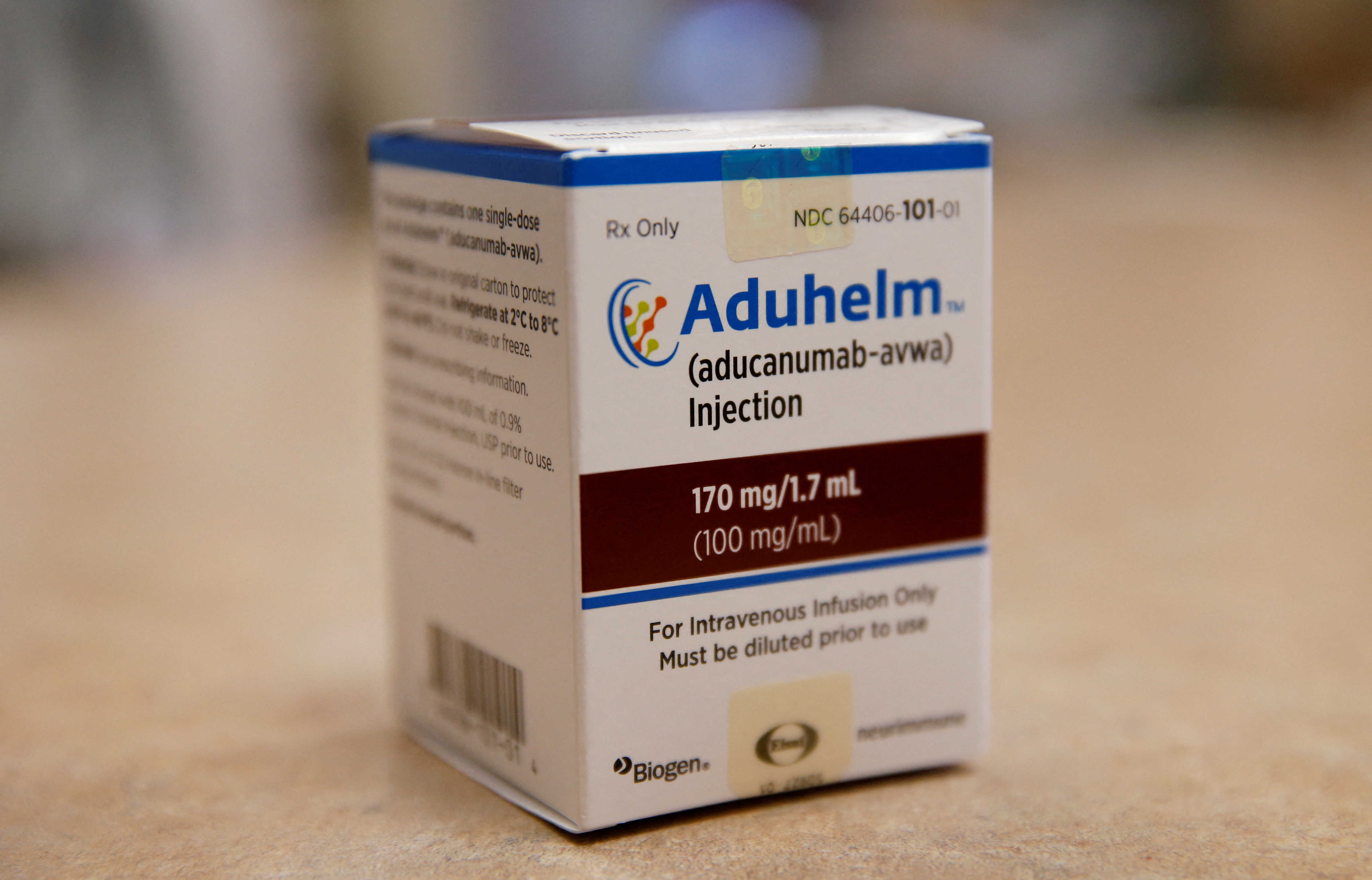 FILE PHOTO: First intravenous infusion of Aduhelm, Biogen's controversial recently approved drug for early Alzheimer's disease
