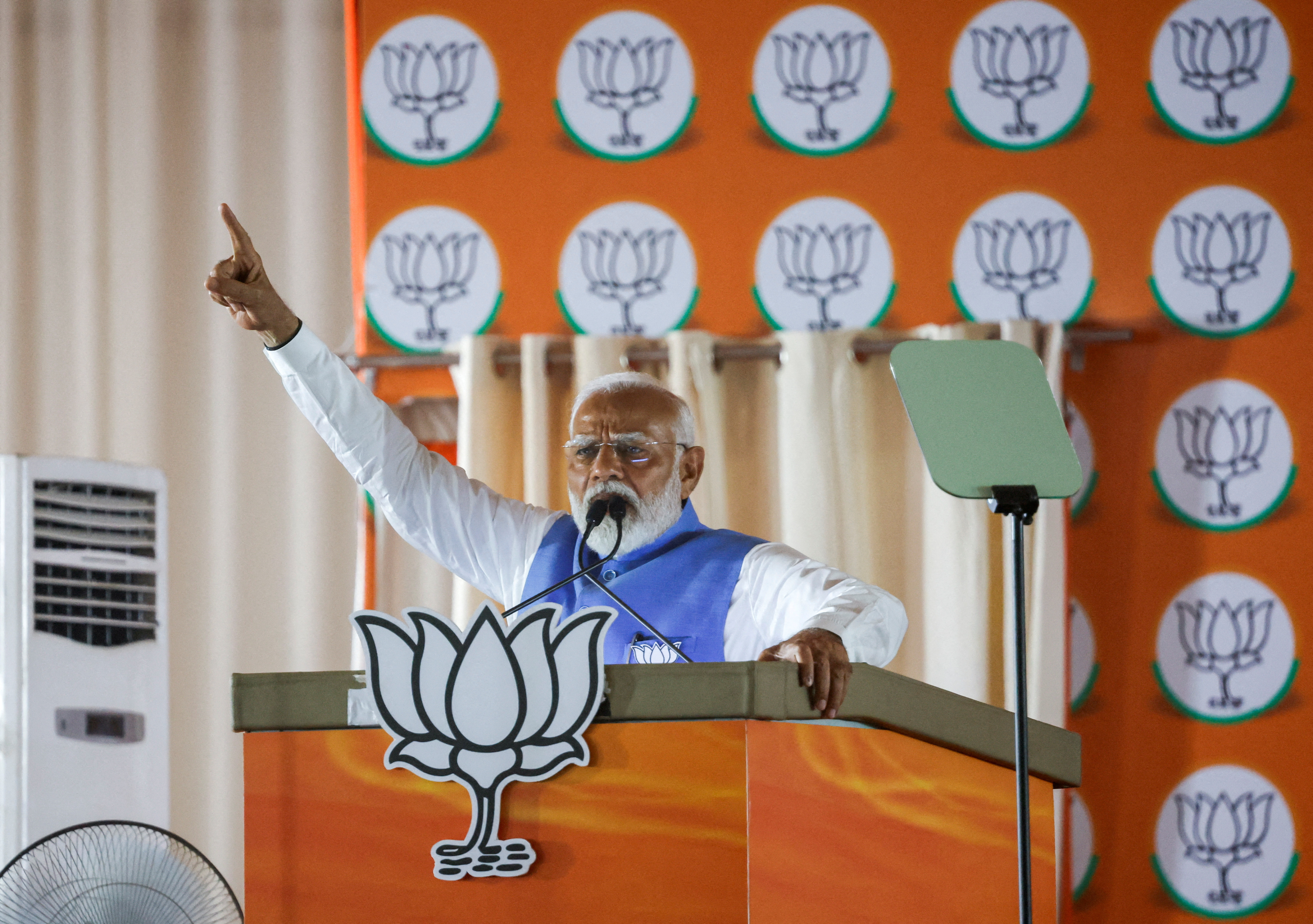 India's PM Modi addresses supporters in New Delhi