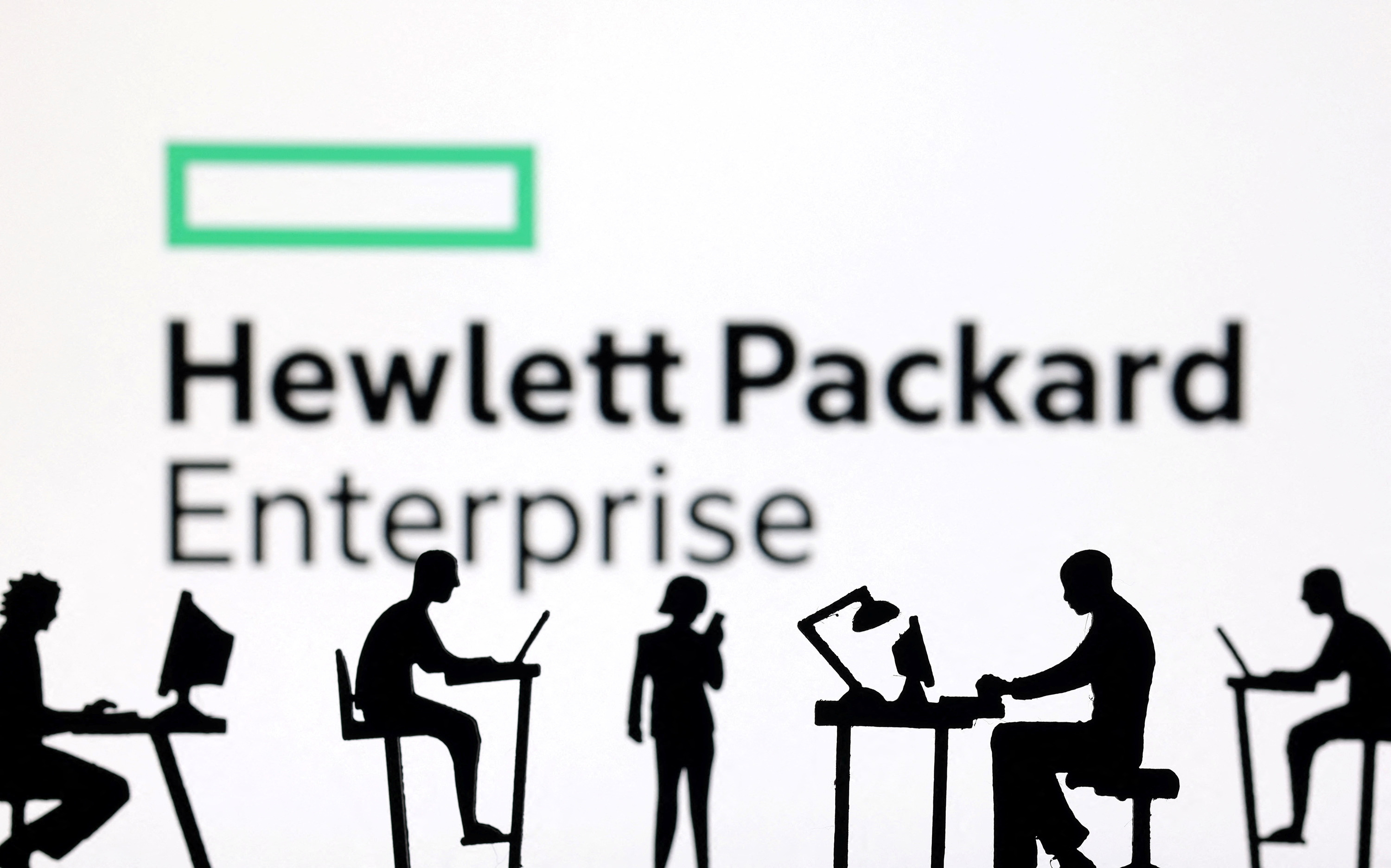 Illustration shows Hewlett Packard Enterprise logo