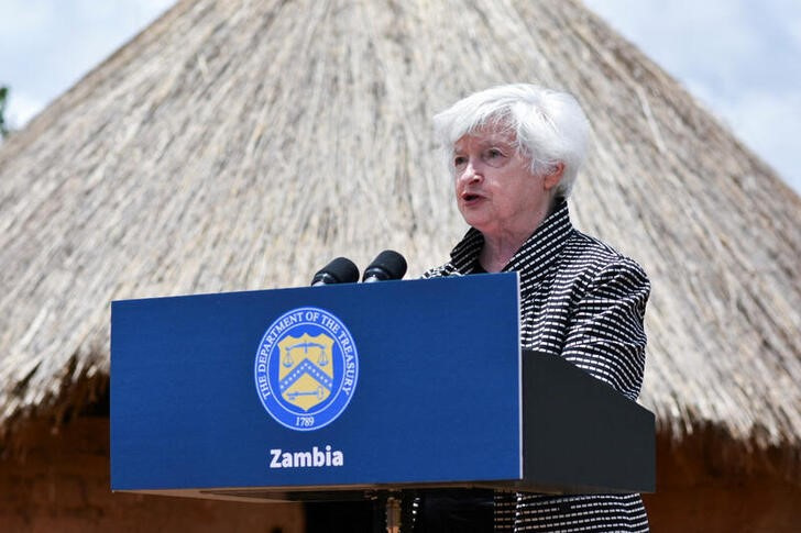 US Treasury Secretary Janet Yellen in Zambia