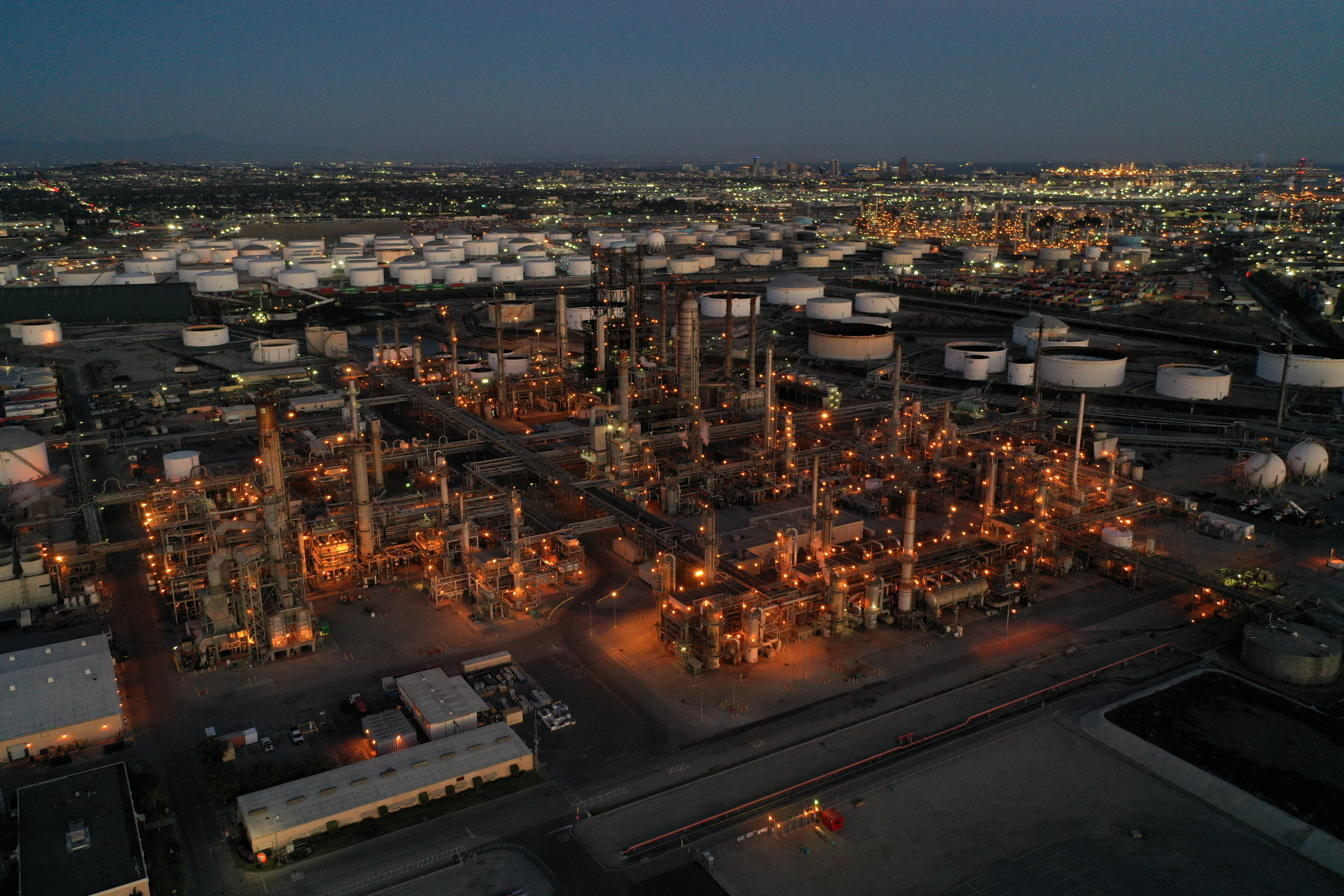 Aerial view of Phillips 66 Company's Los Angeles Refinery in Carson