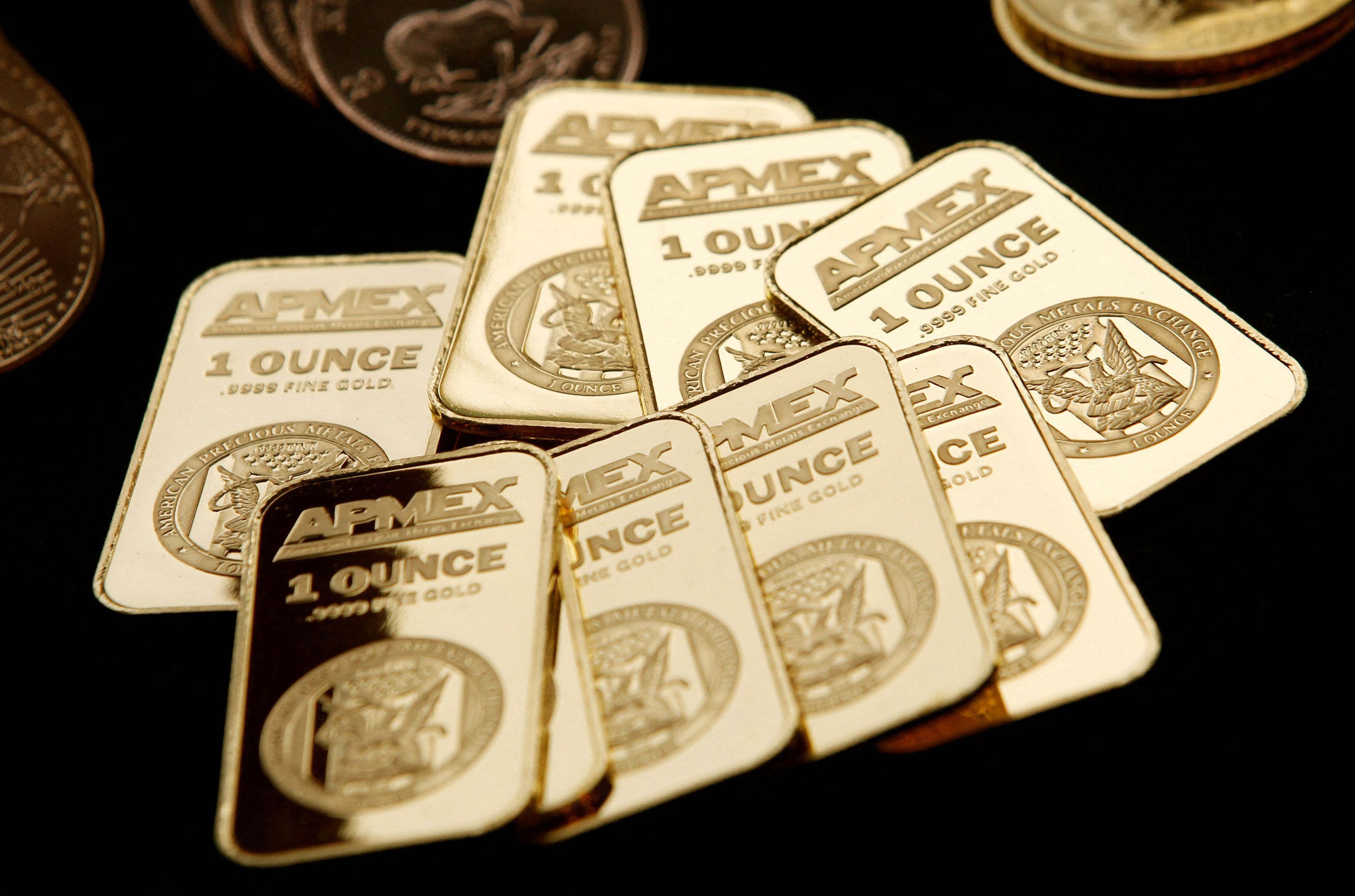Gold Bullion from the American Precious Metals Exchange (APMEX) is seen in this picture taken in New York