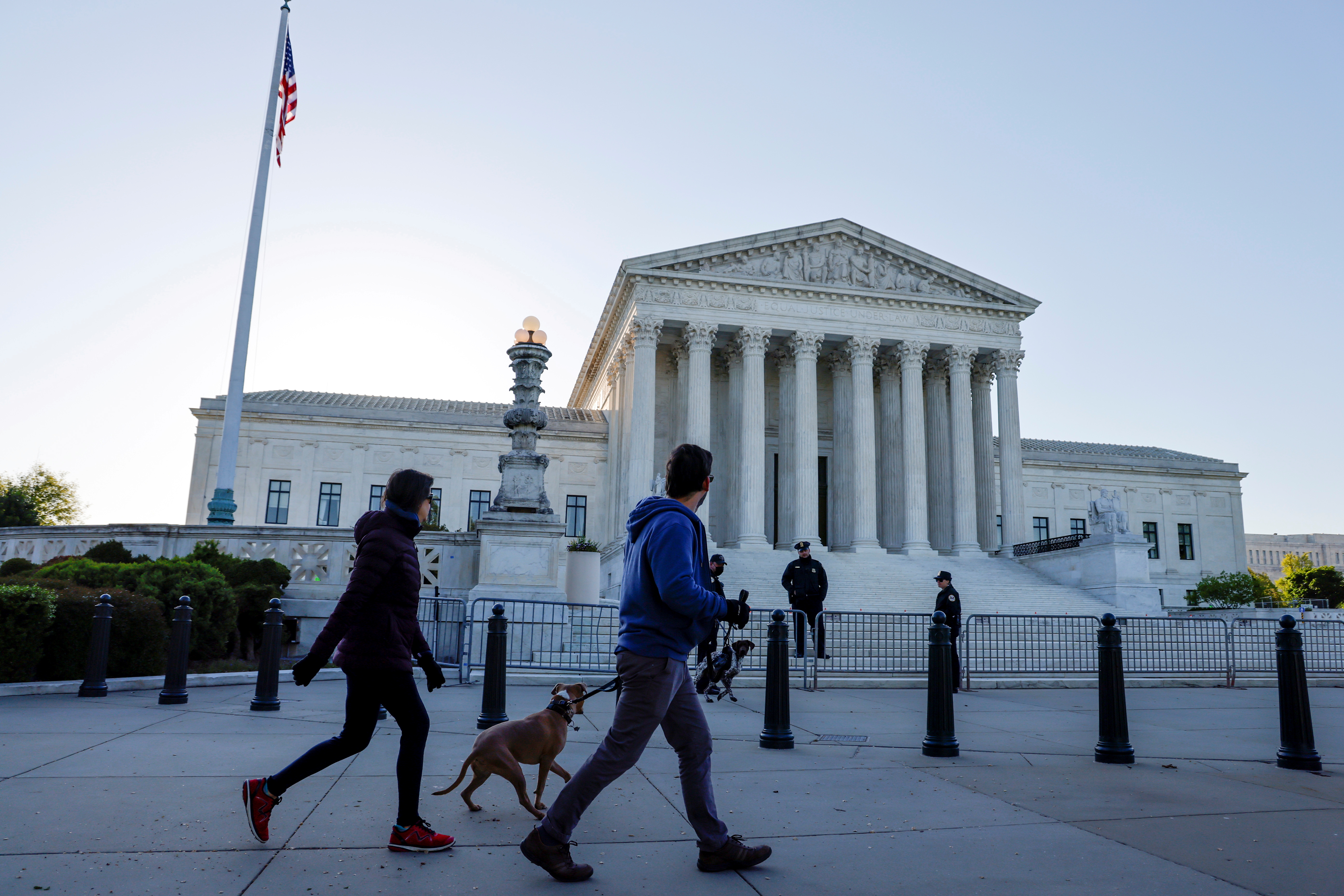 Morning rises over the U.S. Supreme Court building in Washington