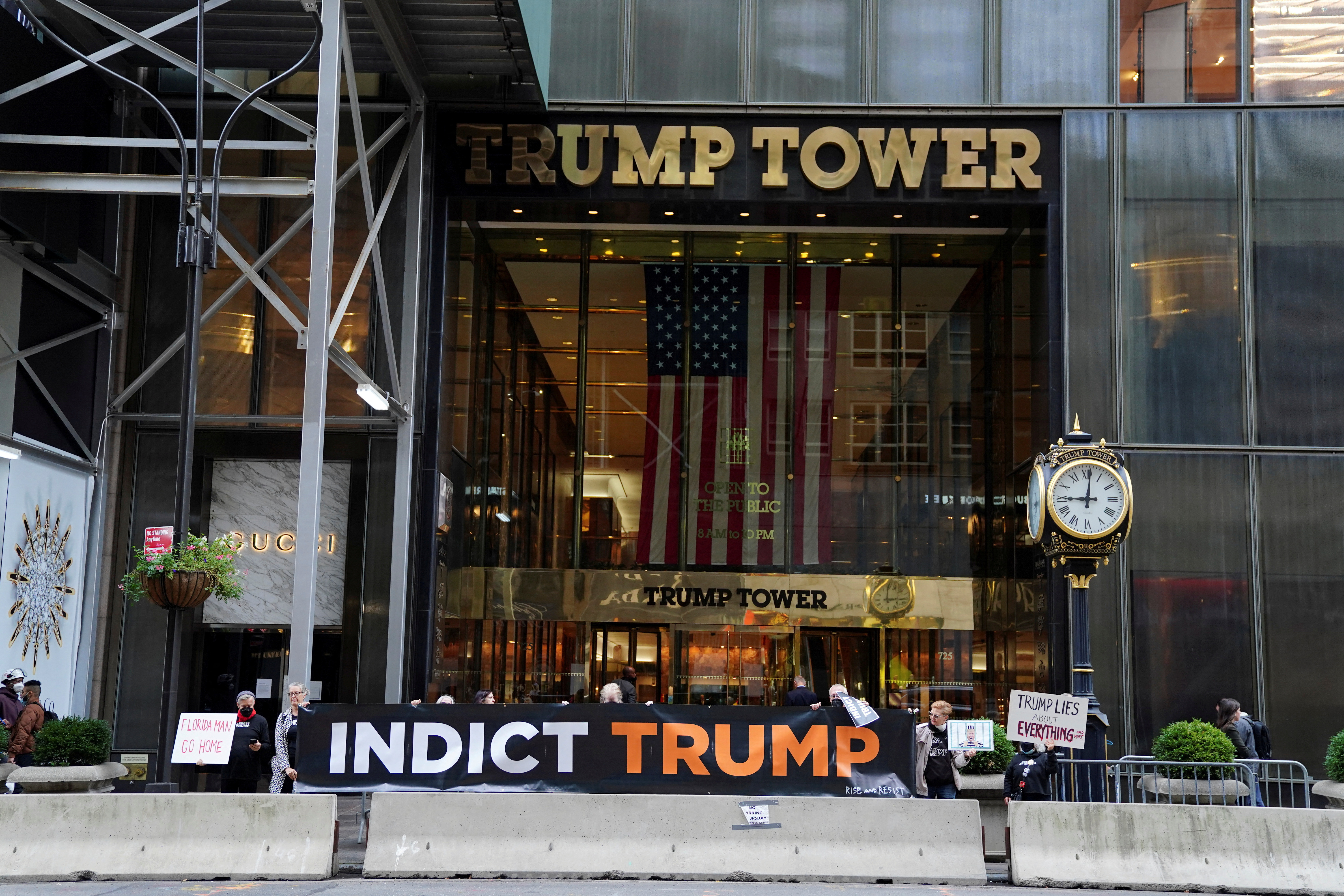 Protestors demonstrate outside Trump Tower