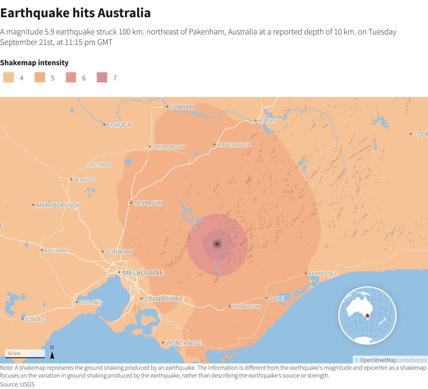 Earthquake hits Australia