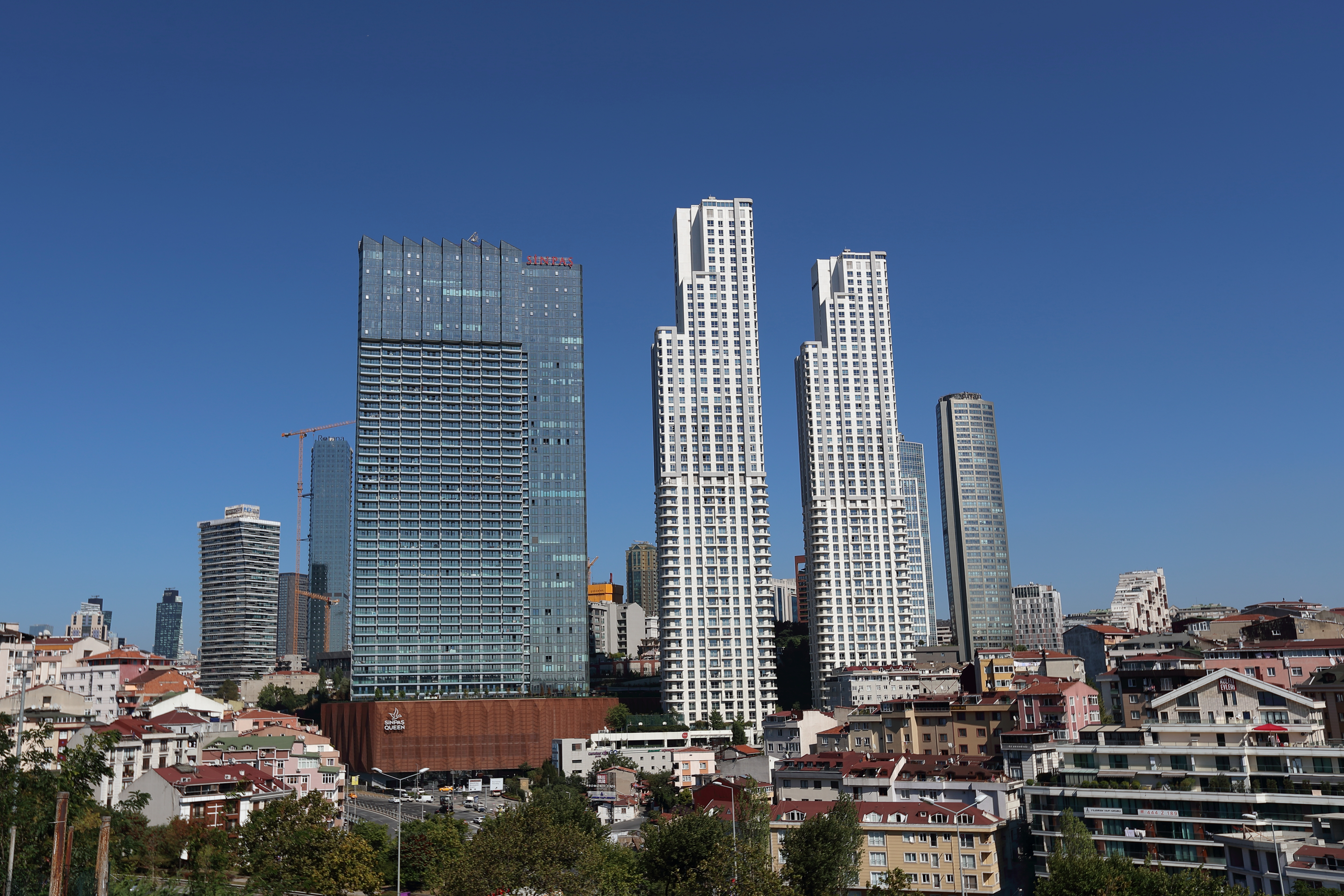 Business and residential buildings are seen in Istanbul's Sisli district