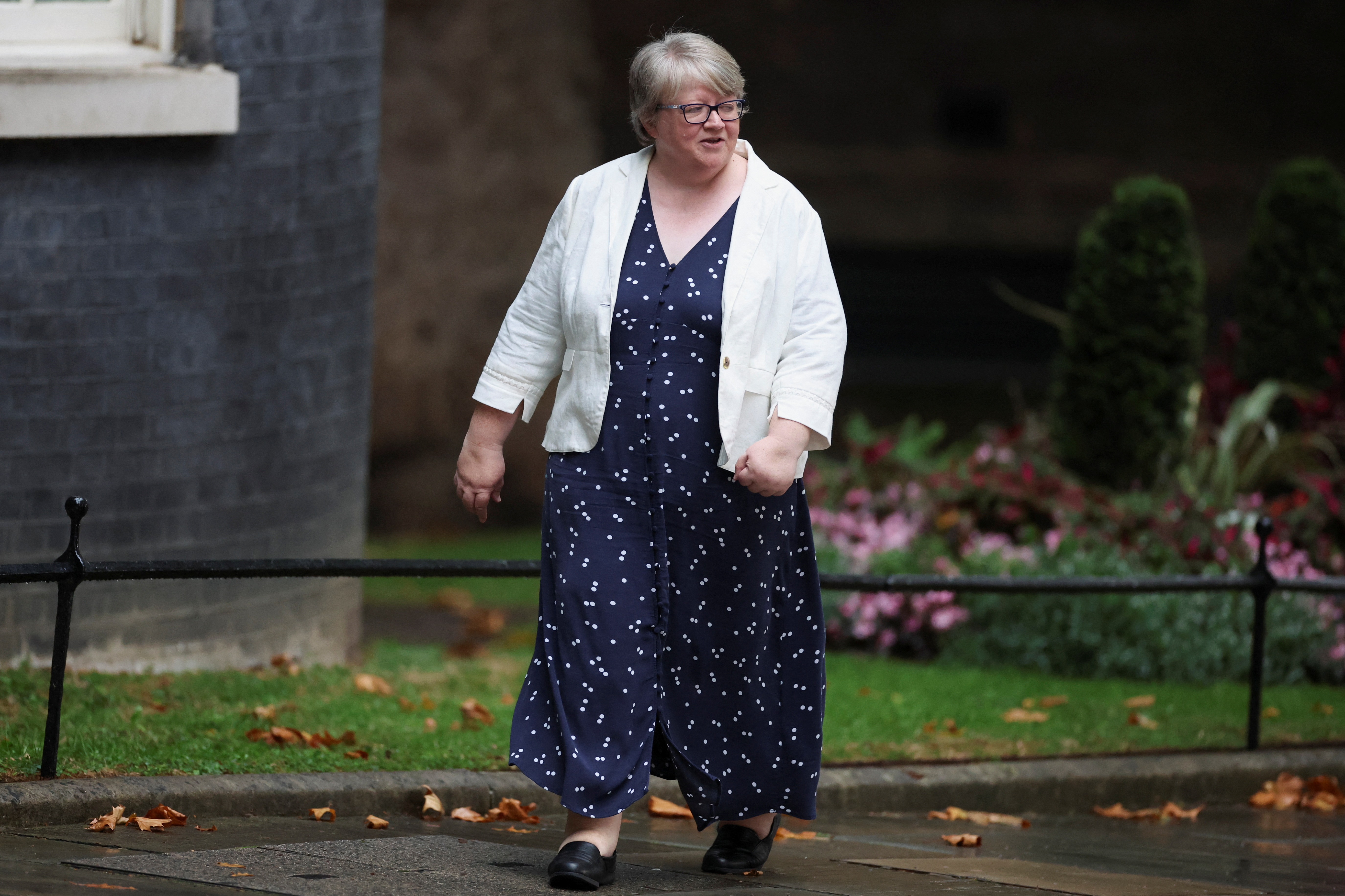 Therese Coffey arrives at Number 10 Downing Street in London