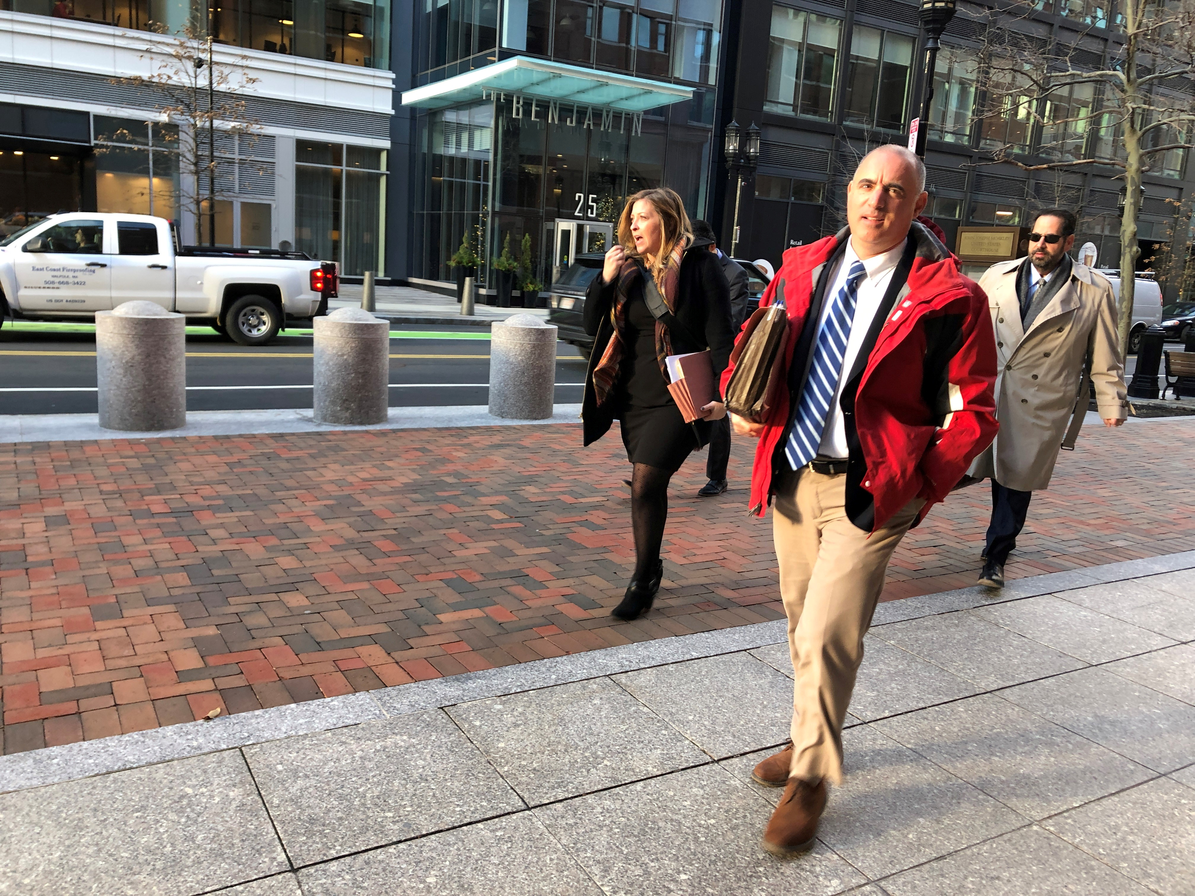 Gregory Conigliaro a co-owner of the now-defunct New England Compounding Center enters the federal court in Boston