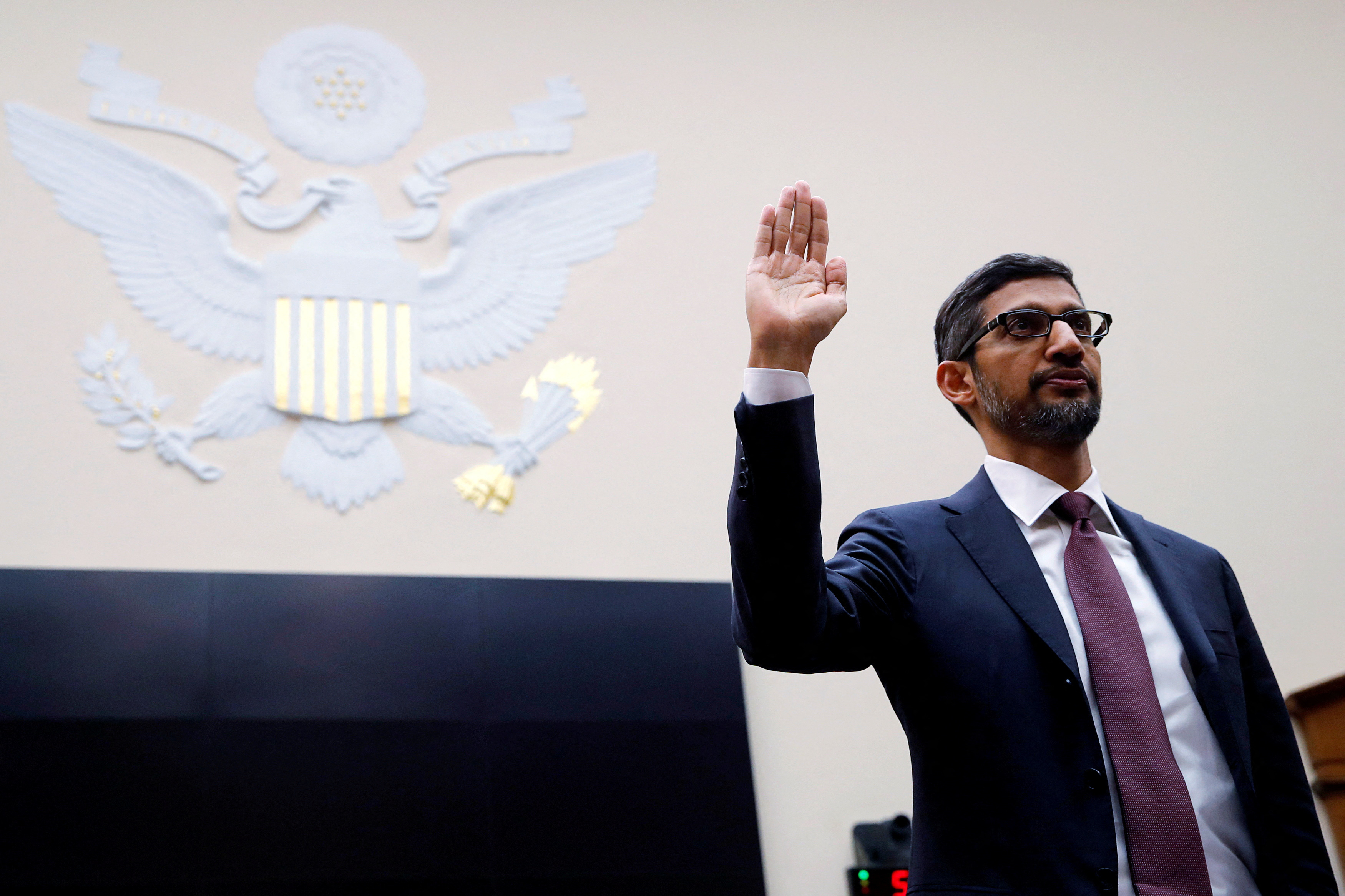 Google CEO Pichai testifies at House Judiciary Committee hearing on Capitol Hill in Washington