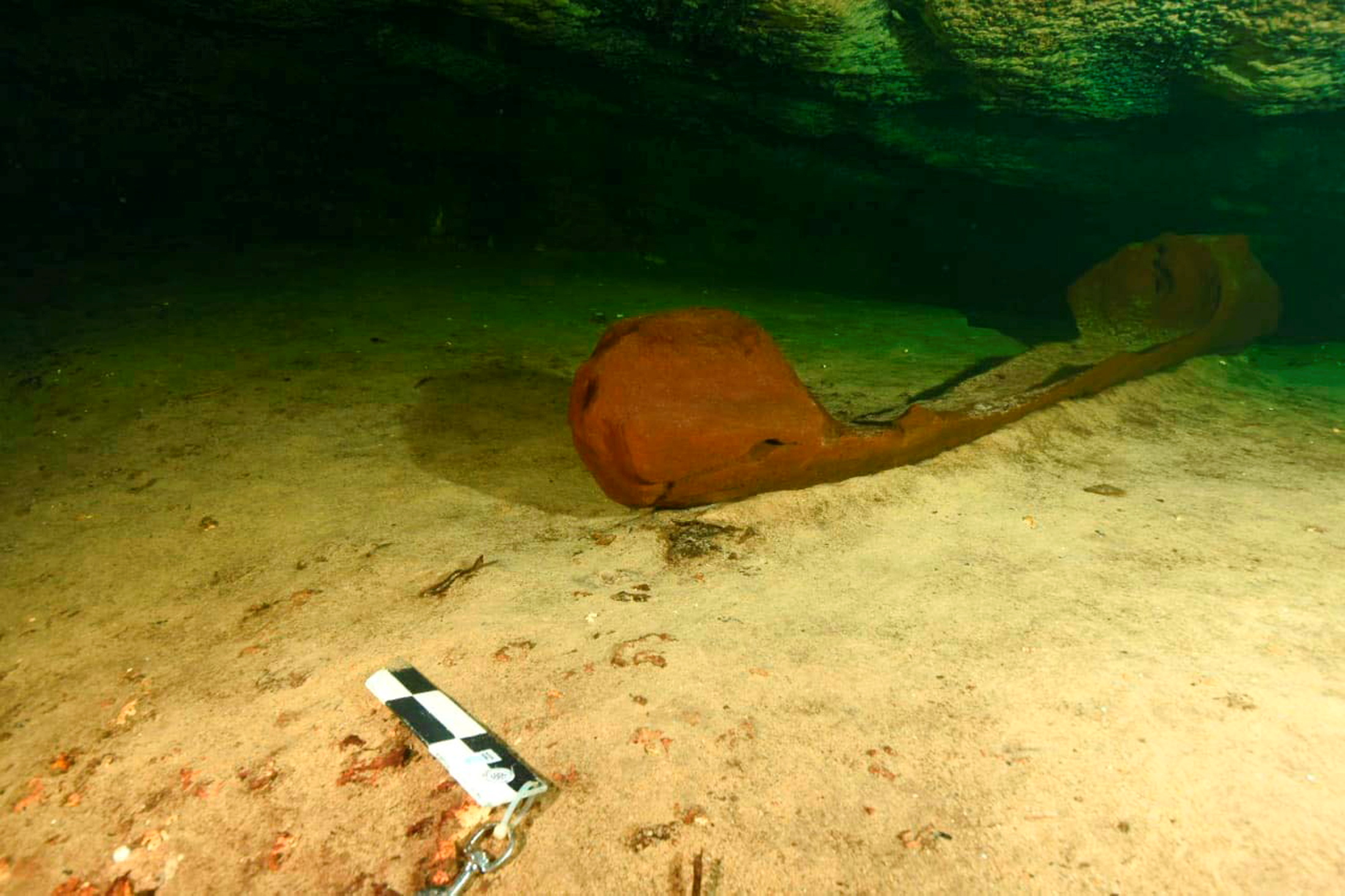 Ancient Maya canoe found during tourist train construction in Mexico