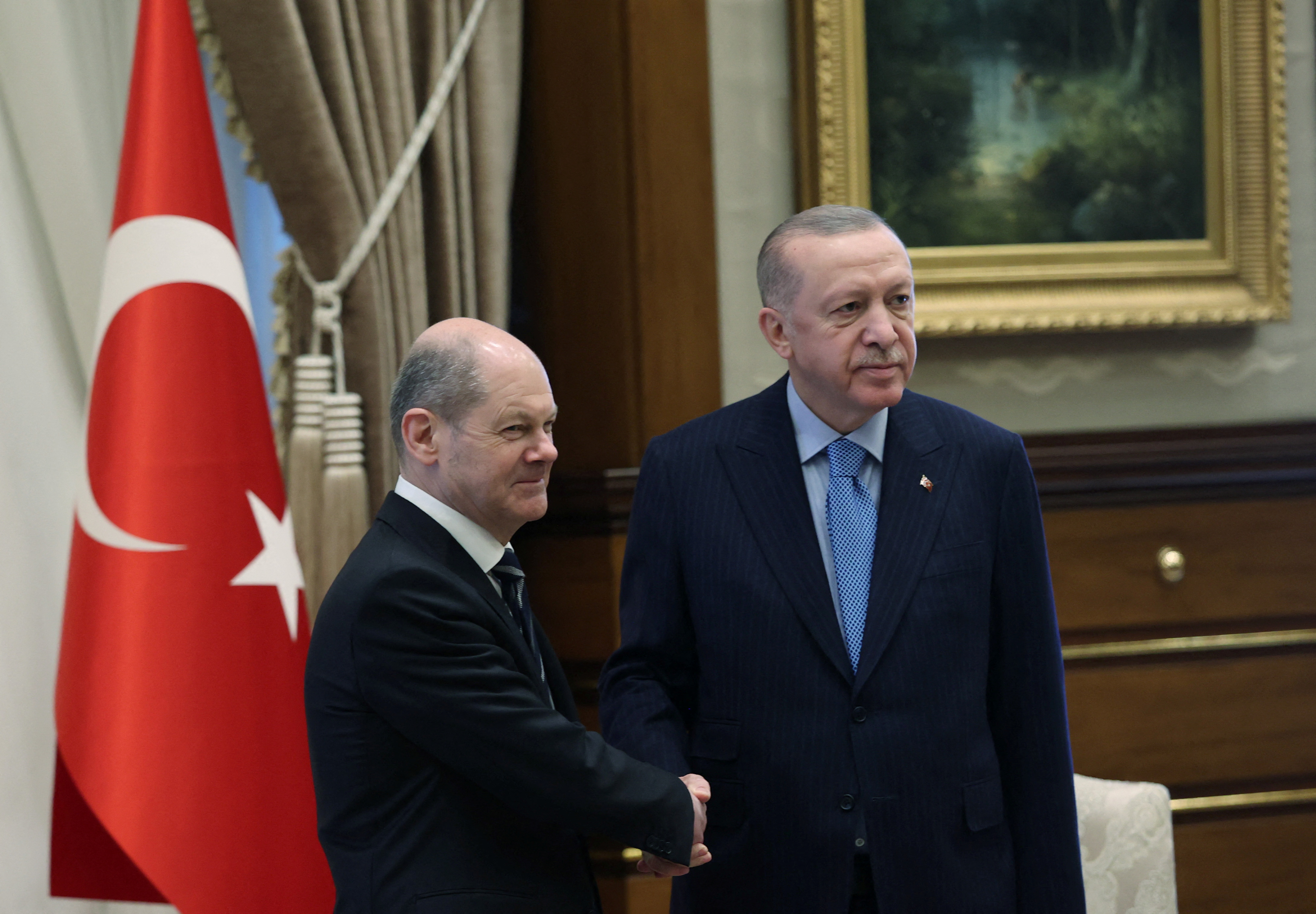 Turkish President Erdogan meets with German Chancellor Scholz in Ankara