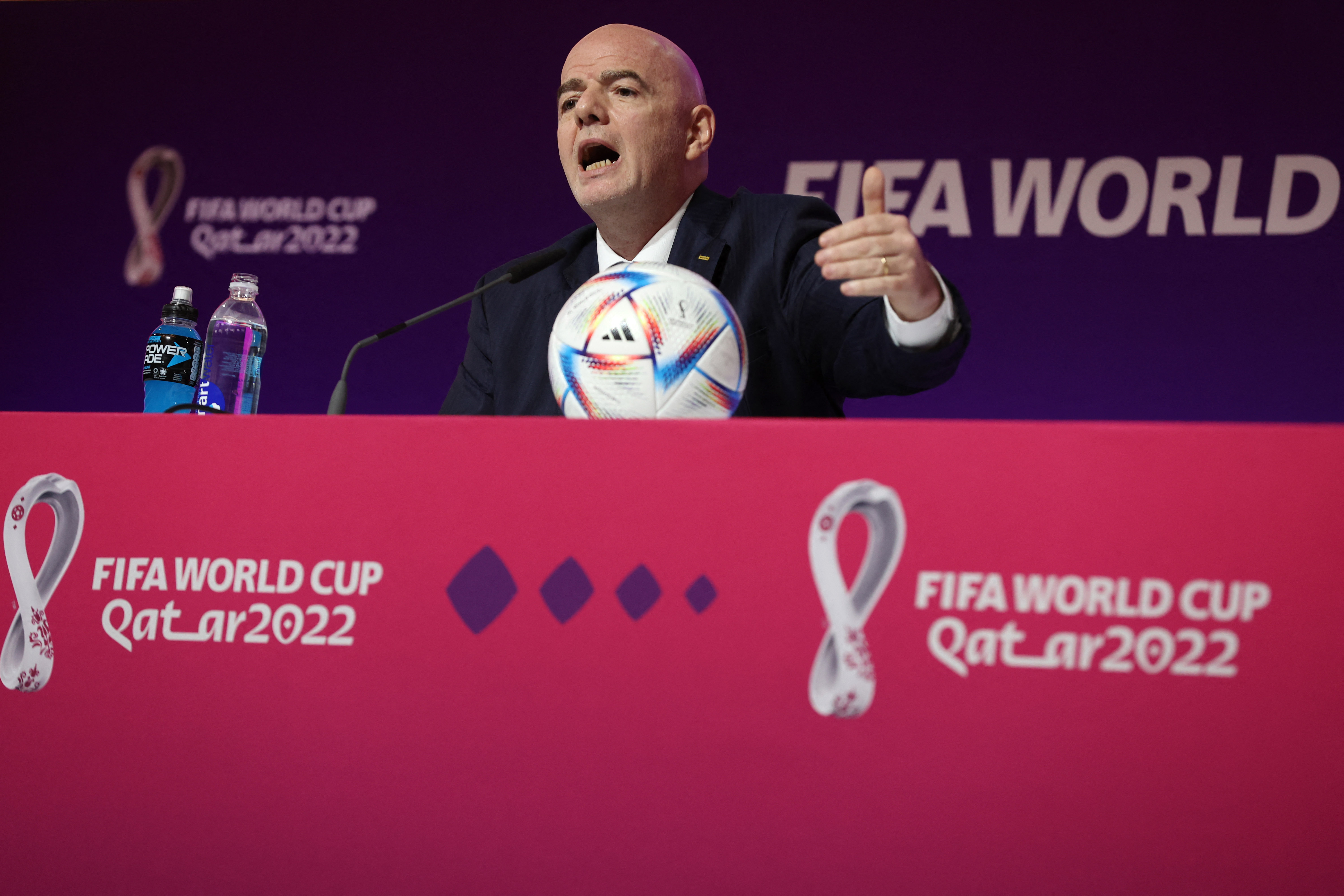 FIFA chief accuses critics of Qatar of hypocrisy ahead of World