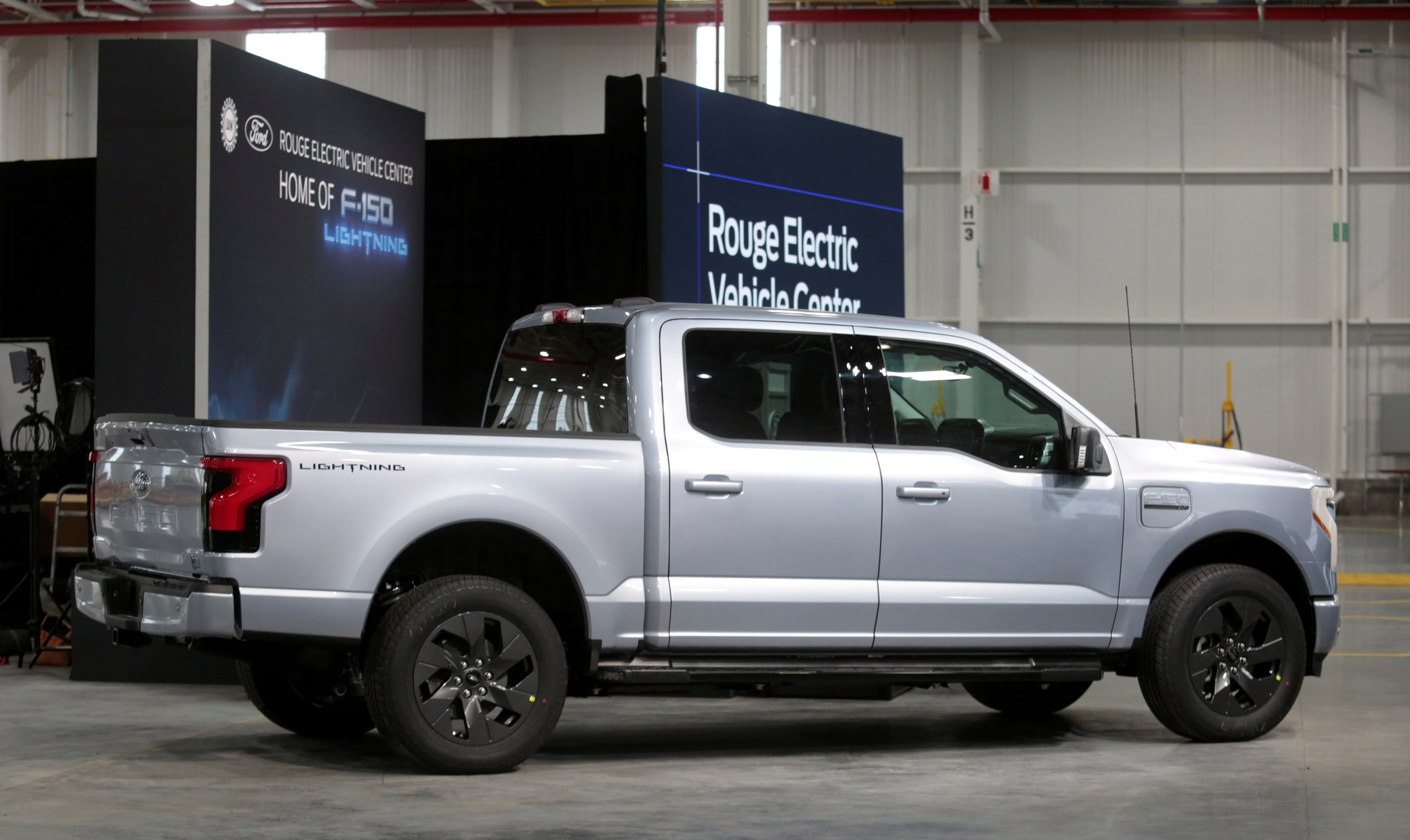 A Ford all-electric F-150 Lightning truck prototype is seen at the Rouge Electric Vehicle Center in Dearborn, Michigan, U.S. September 16, 2021   REUTERS/Rebecca Cook/File Photo