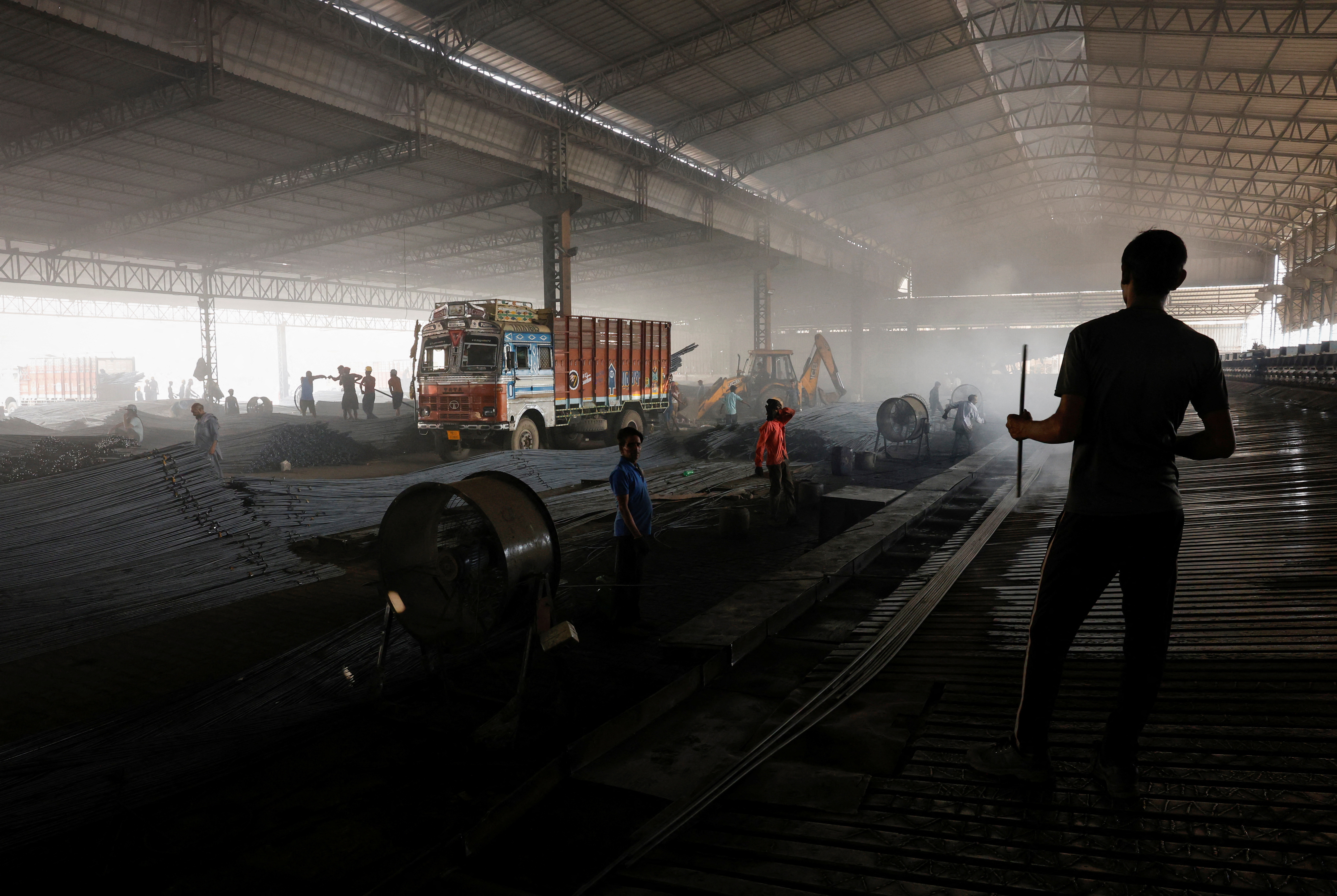 Steel production at a factory in Mandi Gobindgarh
