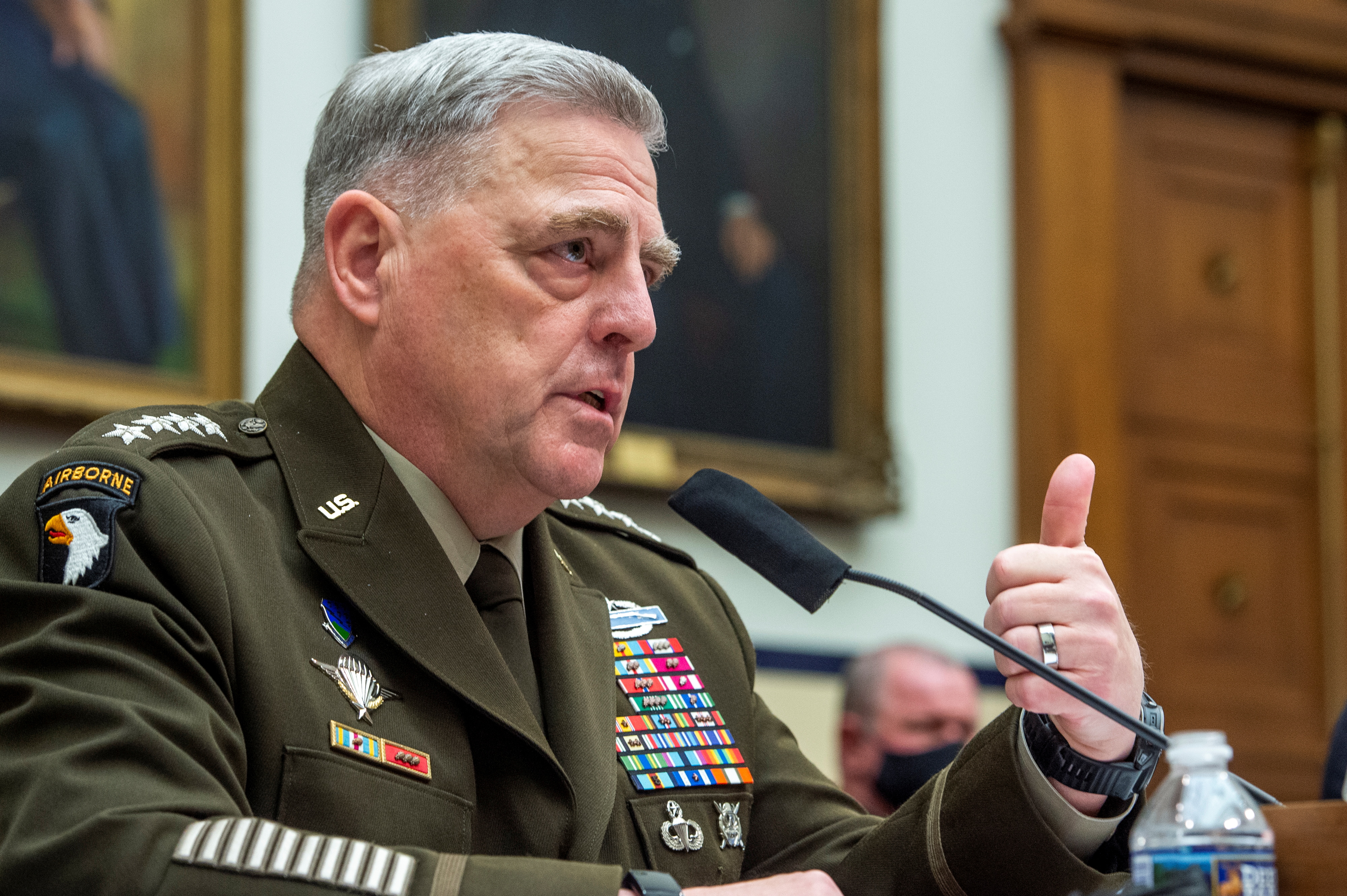 Chairman of the Joint Chiefs of Staff, U.S. Army General Mark A. Milley, responds to questions during a House Armed Services Committee hearing on 