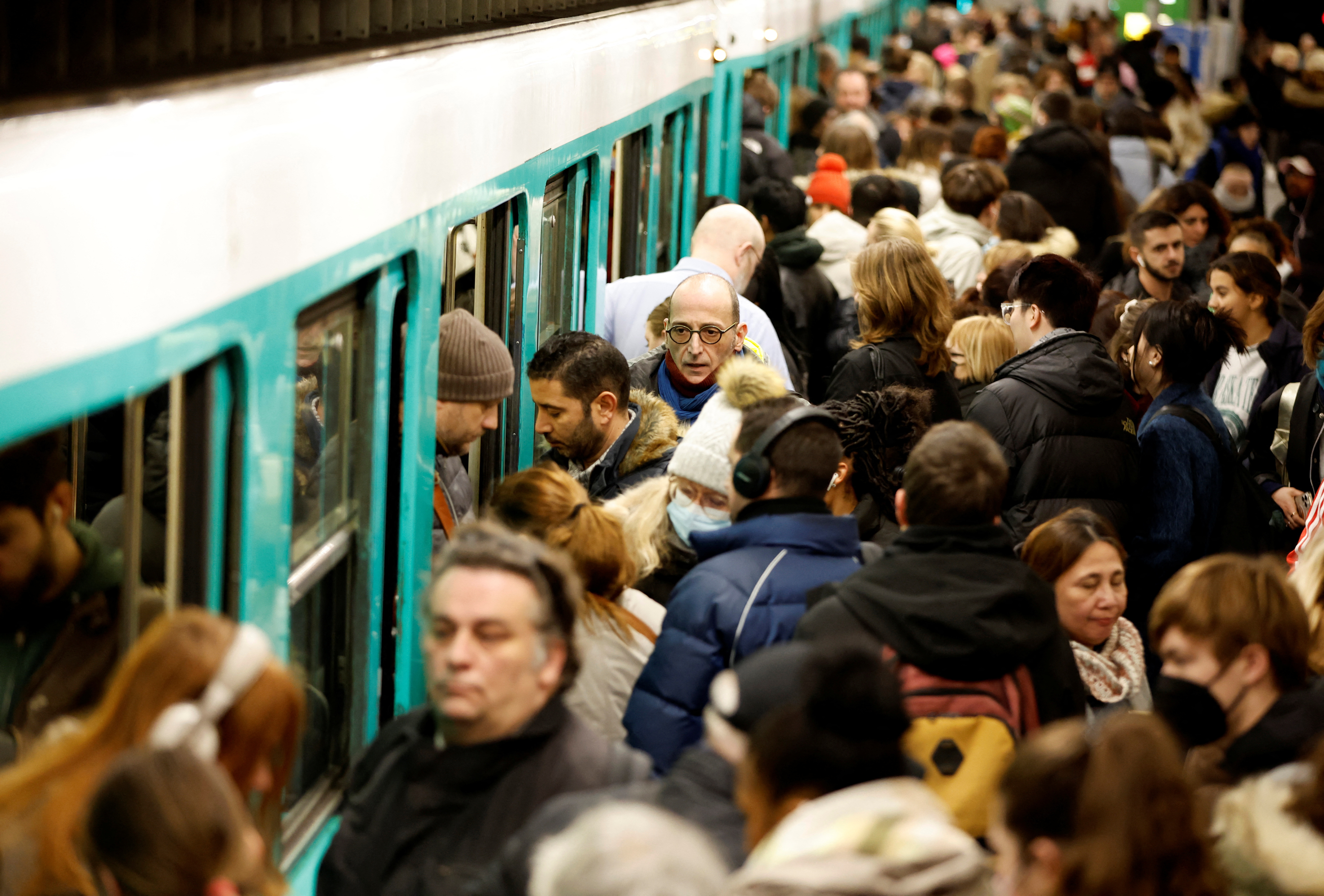 Paris' Metro on the eve of a strike against the pension reform
